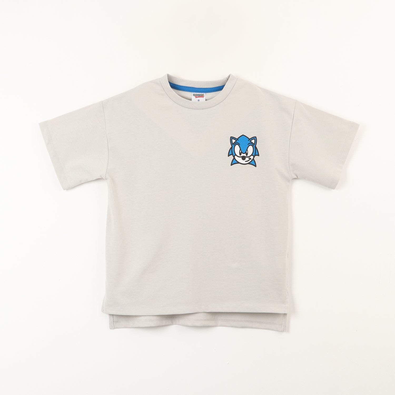 Polera Manga Corta Niño Oversize Espalda Gris Sonic