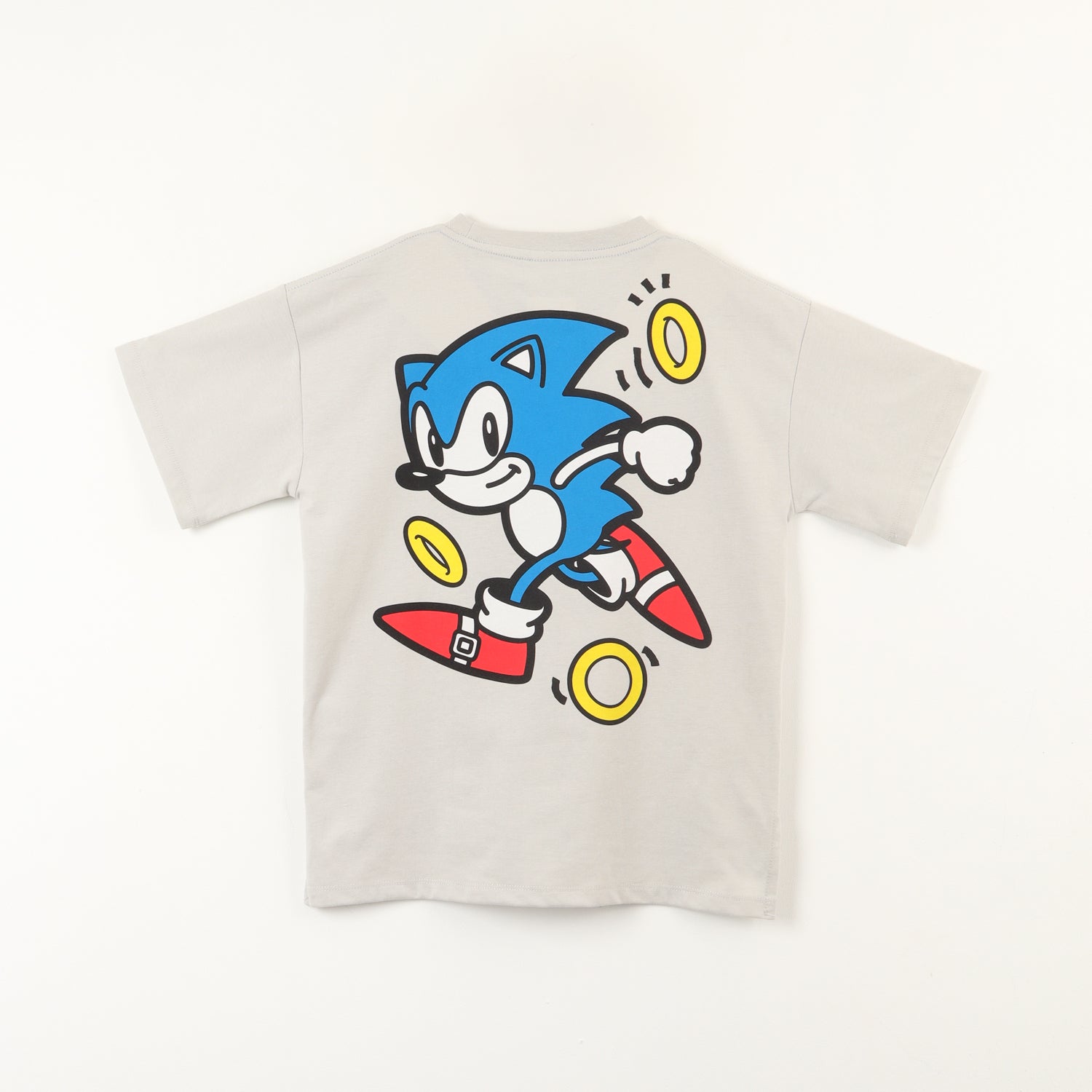 Polera Manga Corta Niño Oversize Espalda Gris Sonic