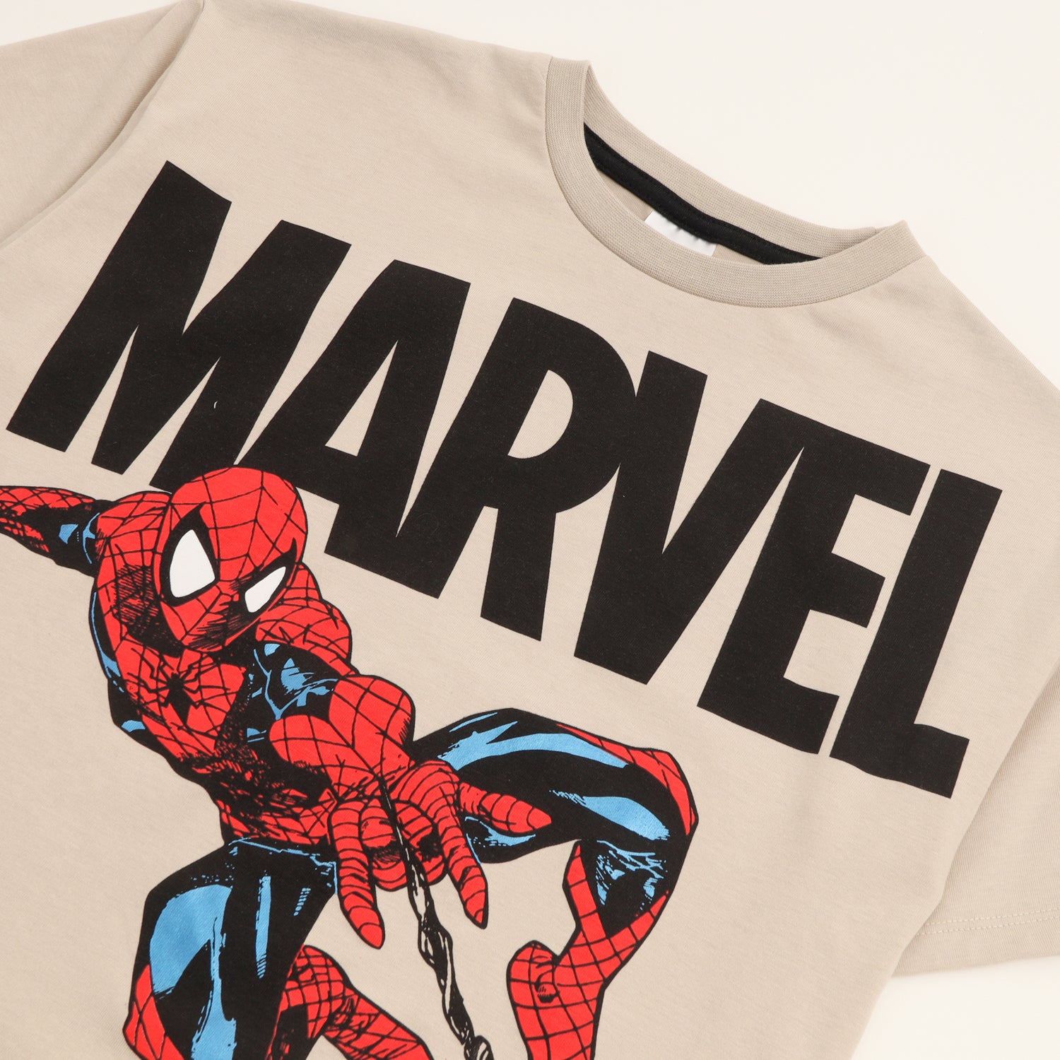 Polera Manga Corta Niño Spiderman Jump Beige Marvel