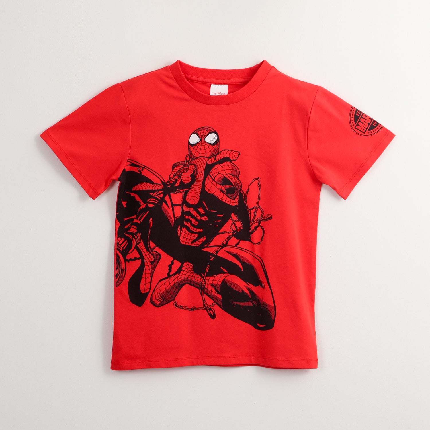 Polera Manga Corta Niño Spiderman Above All Rojo Marvel