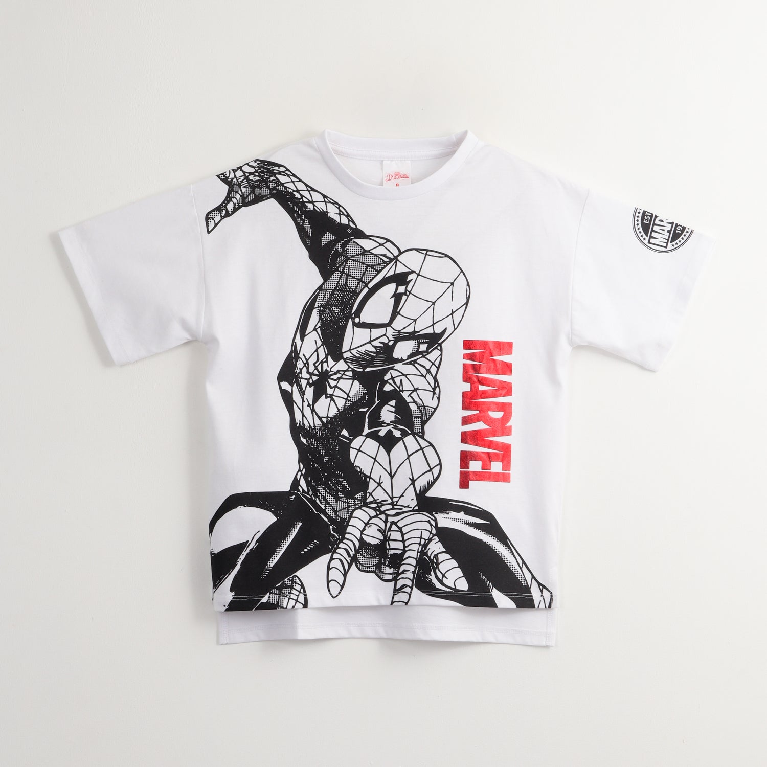 Polera Manga Corta Niño Spiderman Magnificent Blanco Marvel