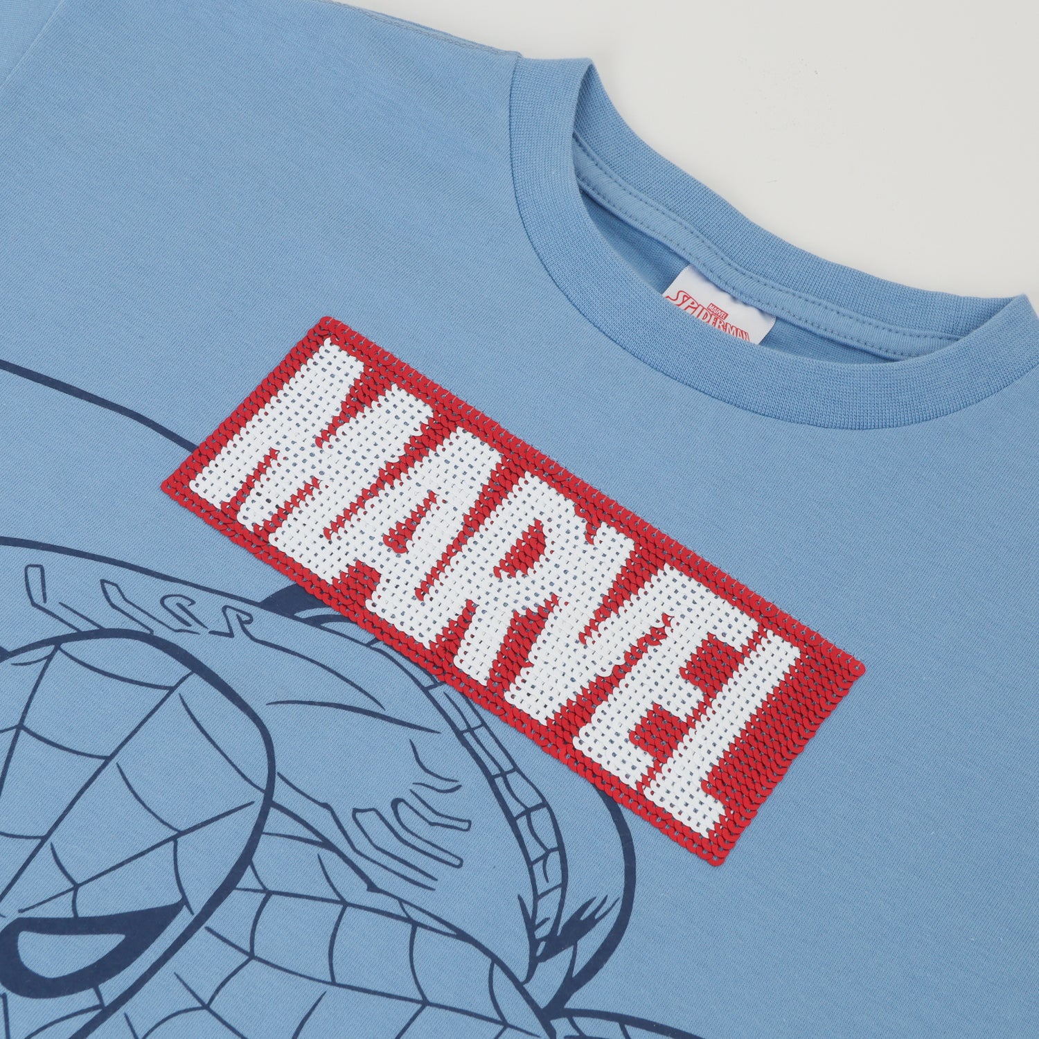 Polera Manga Corta Niño Spiderman Lineal Azul Marvel