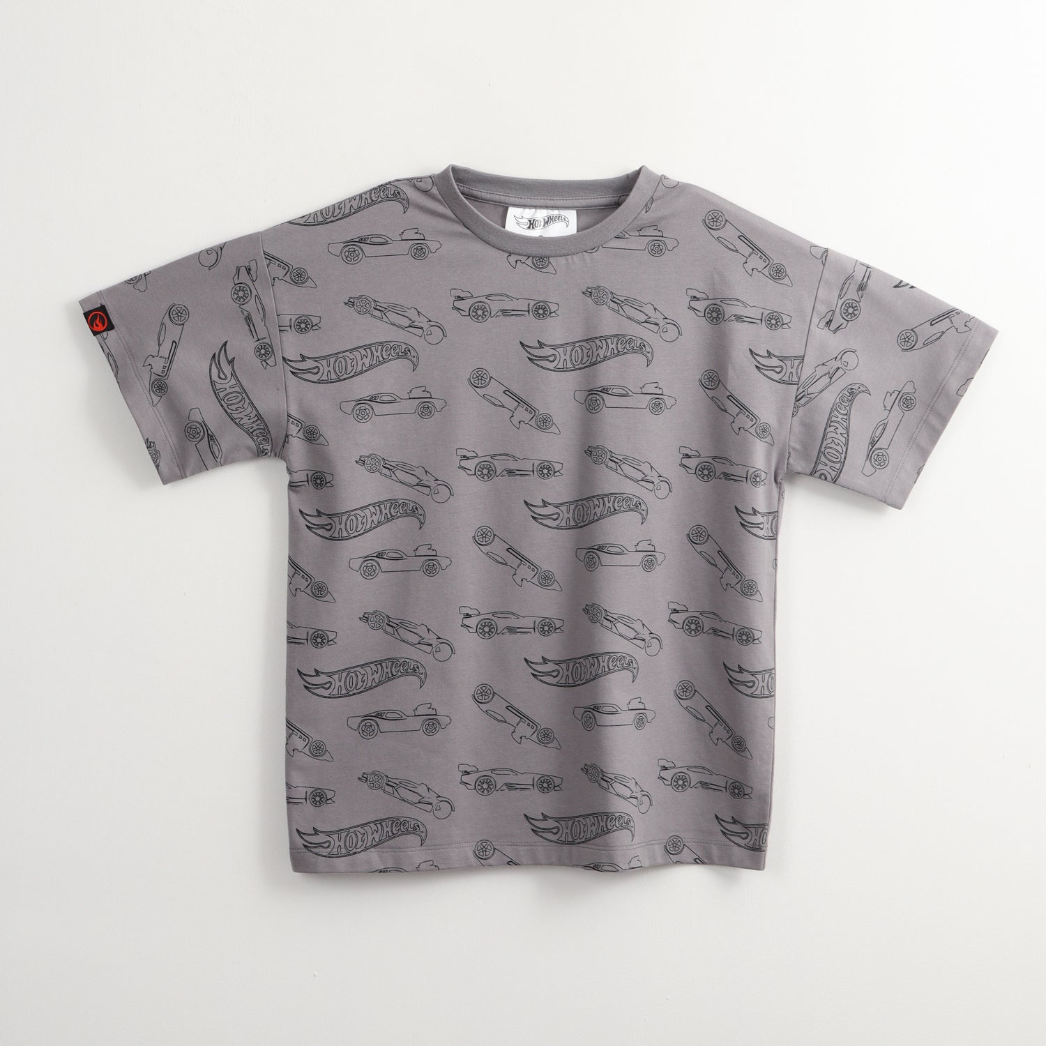Polera Manga Corta Niño Full Of Cars Gris Hot Wheels