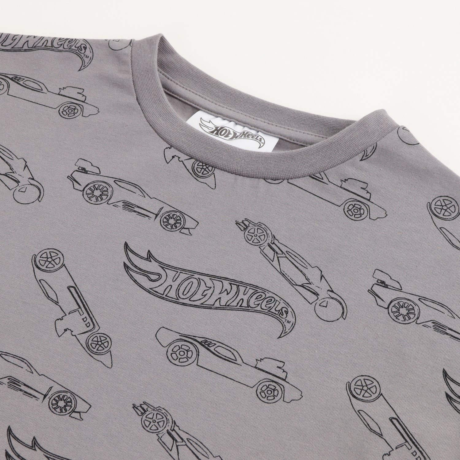 Polera Manga Corta Niño Full Of Cars Gris Hot Wheels
