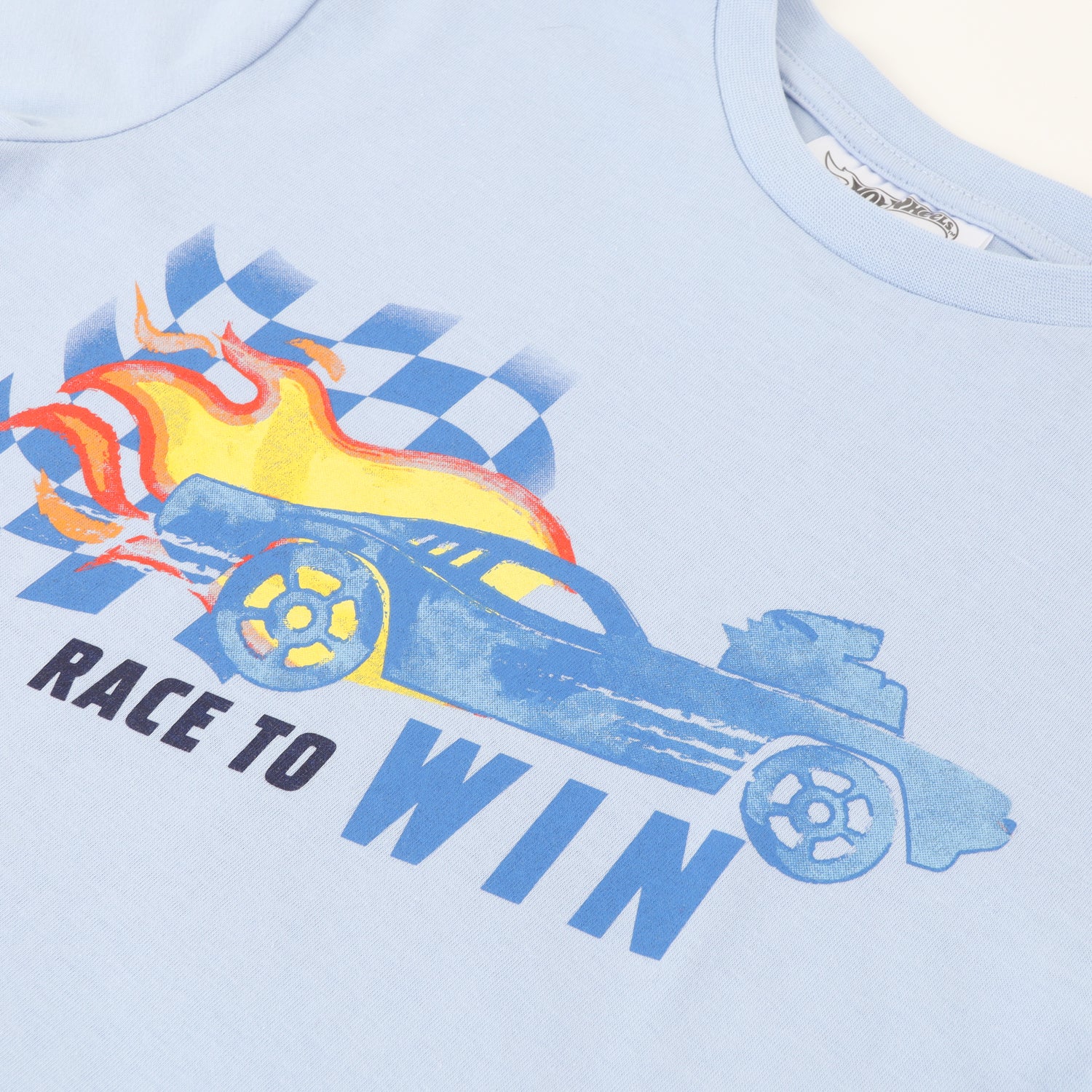 Polera Manga Corta Niño Back To Celeste Hot Wheels