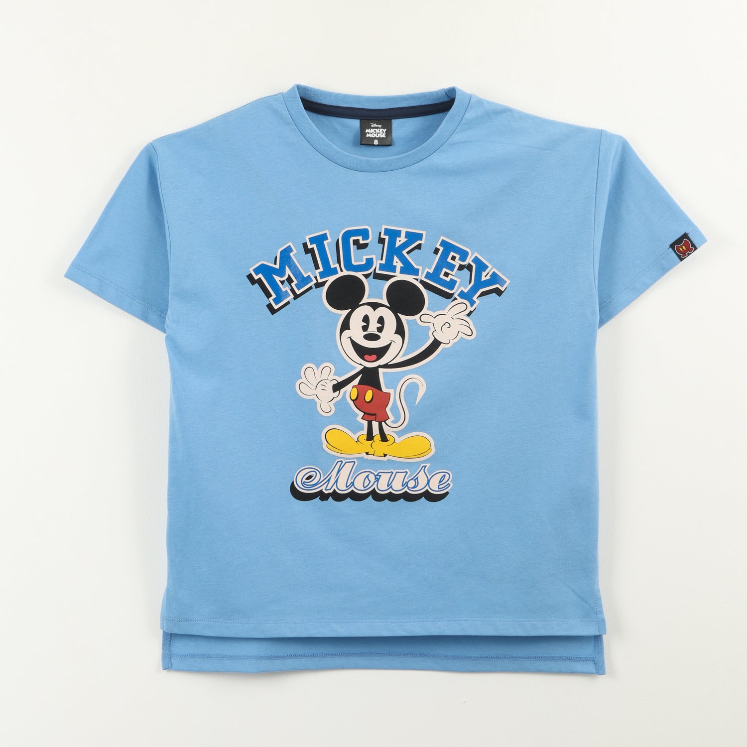 Polera Manga Corta Niño Mickey Vintage Celeste Disney