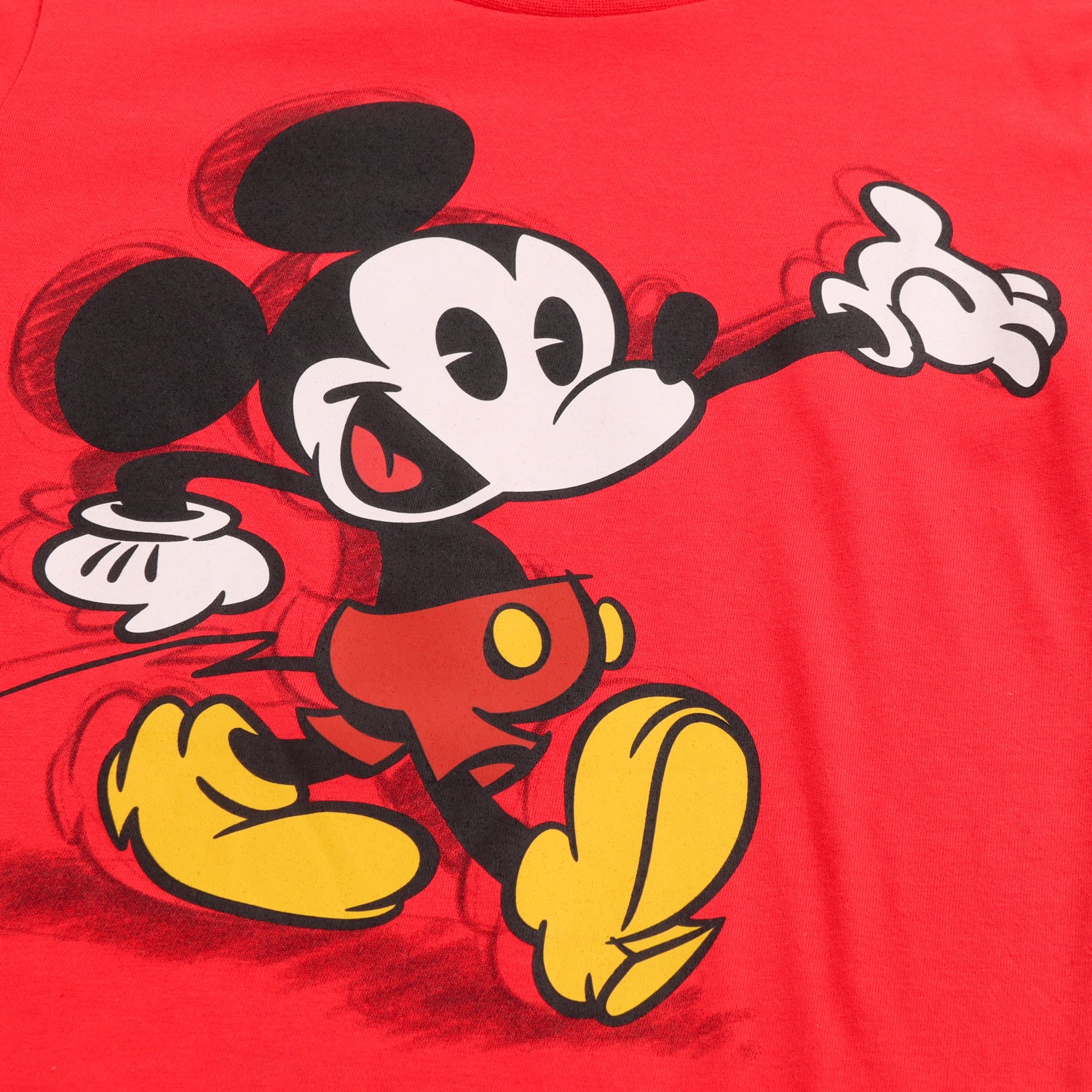 Polera Manga Larga Niño Mickey Doble Manga Rojo Disney
