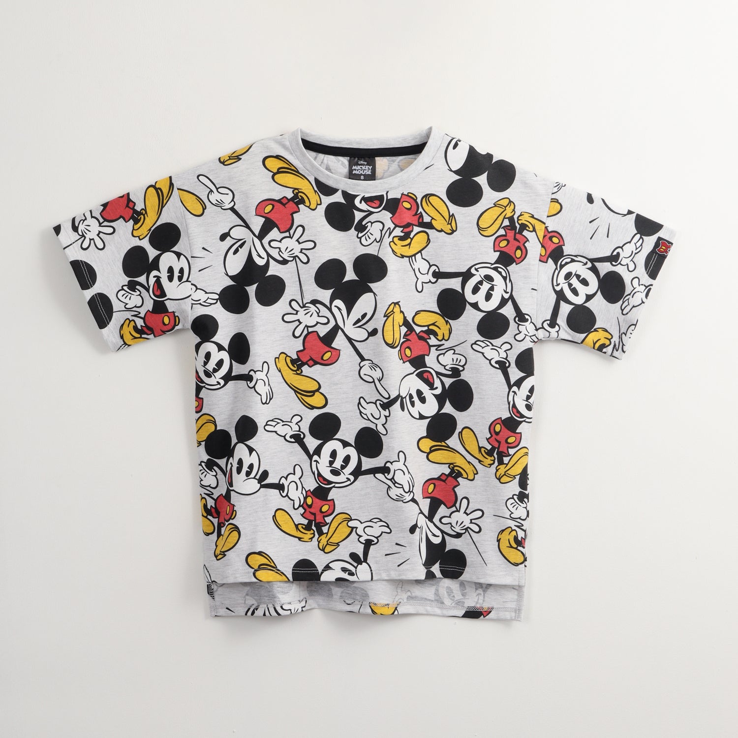 Polera Manga Corta Niño Mickey Movement Gris Disney