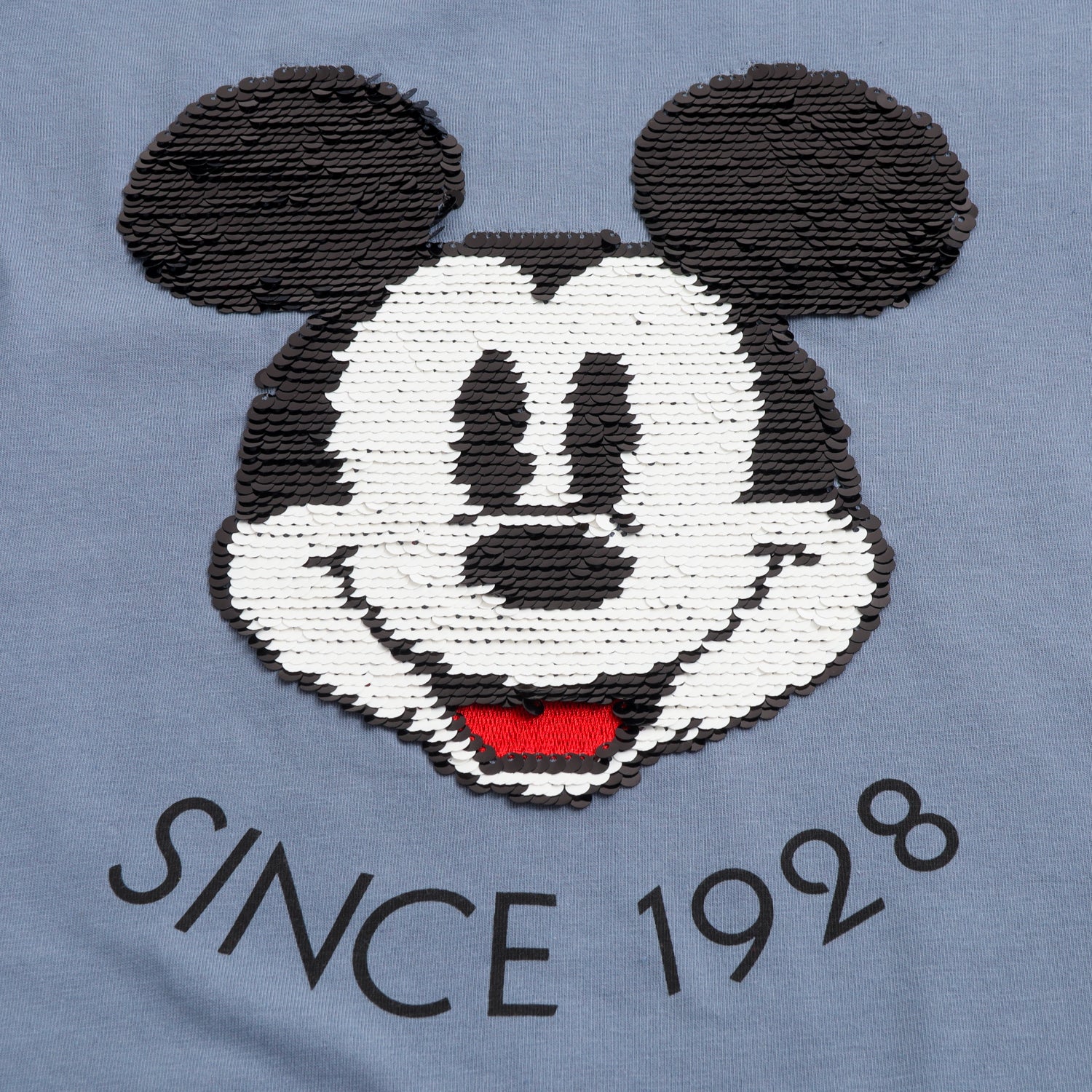 Polera Manga Corta Niño Mickey Lentejuelas 1998 Azul Disney