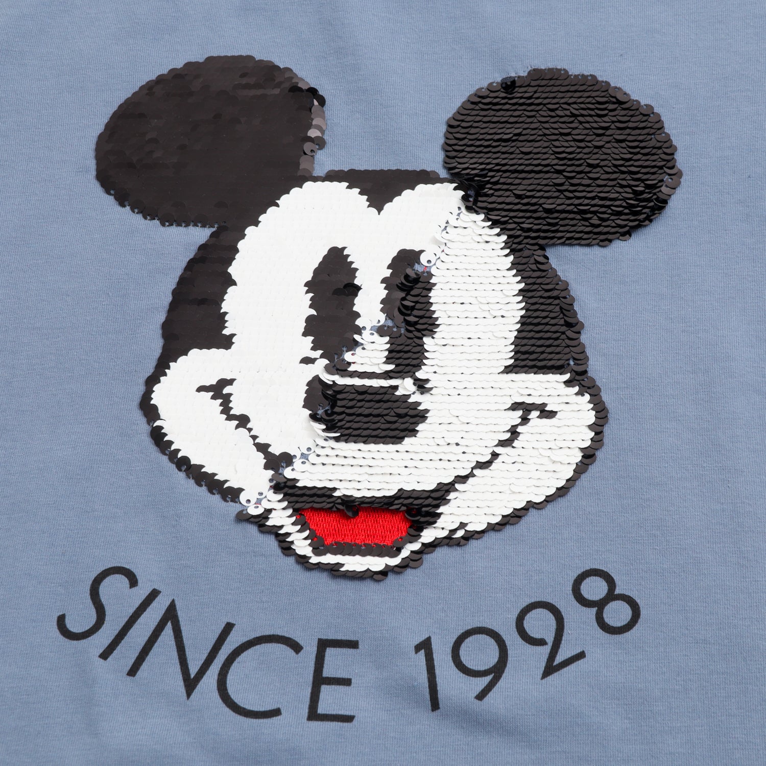Polera Manga Corta Niño Mickey Lentejuelas 1998 Azul Disney