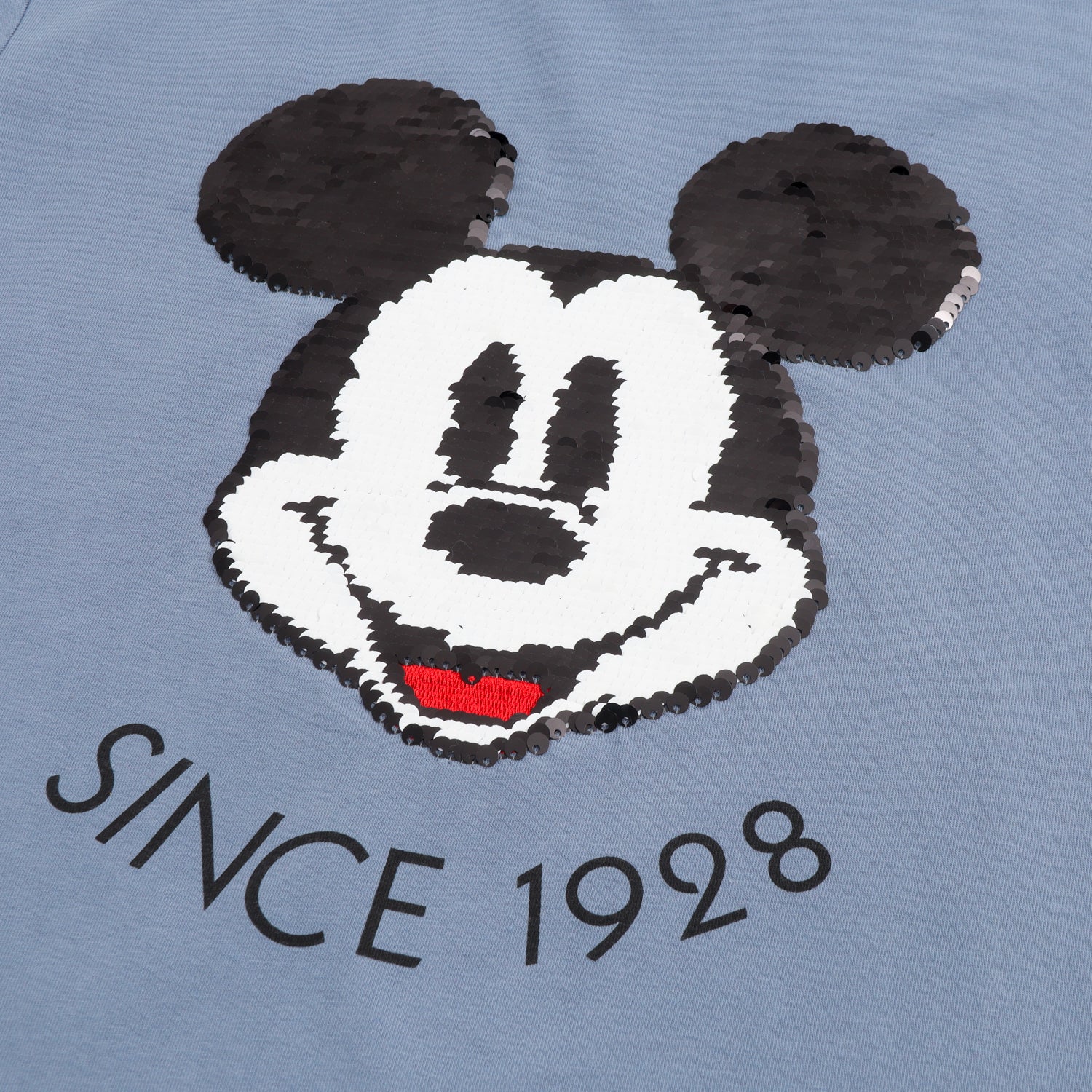 Polera Manga Corta Niño Mickey Lentejuelas 1998 Azul Disney
