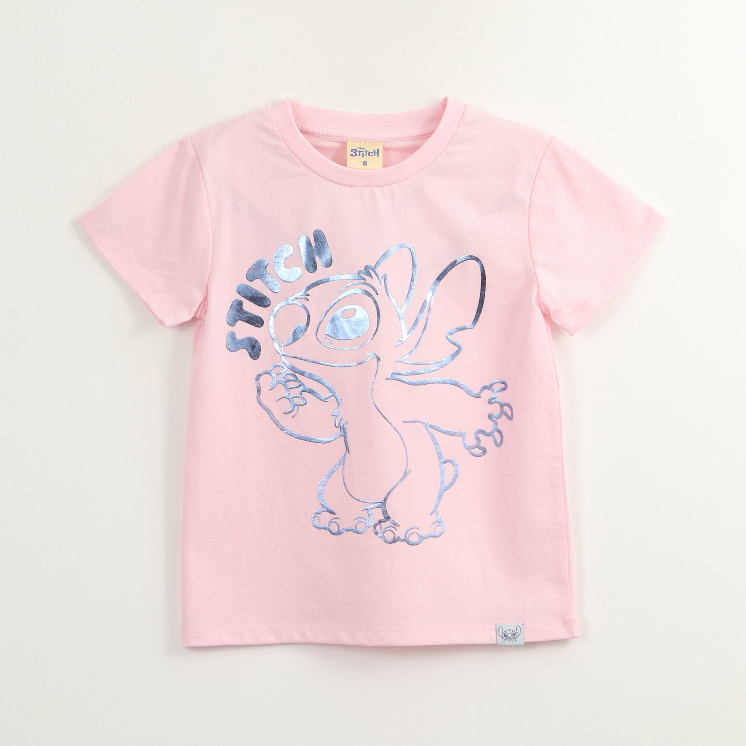 Polera Manga Corta Niña Lilo & Stitch Lineal Rosado Disney