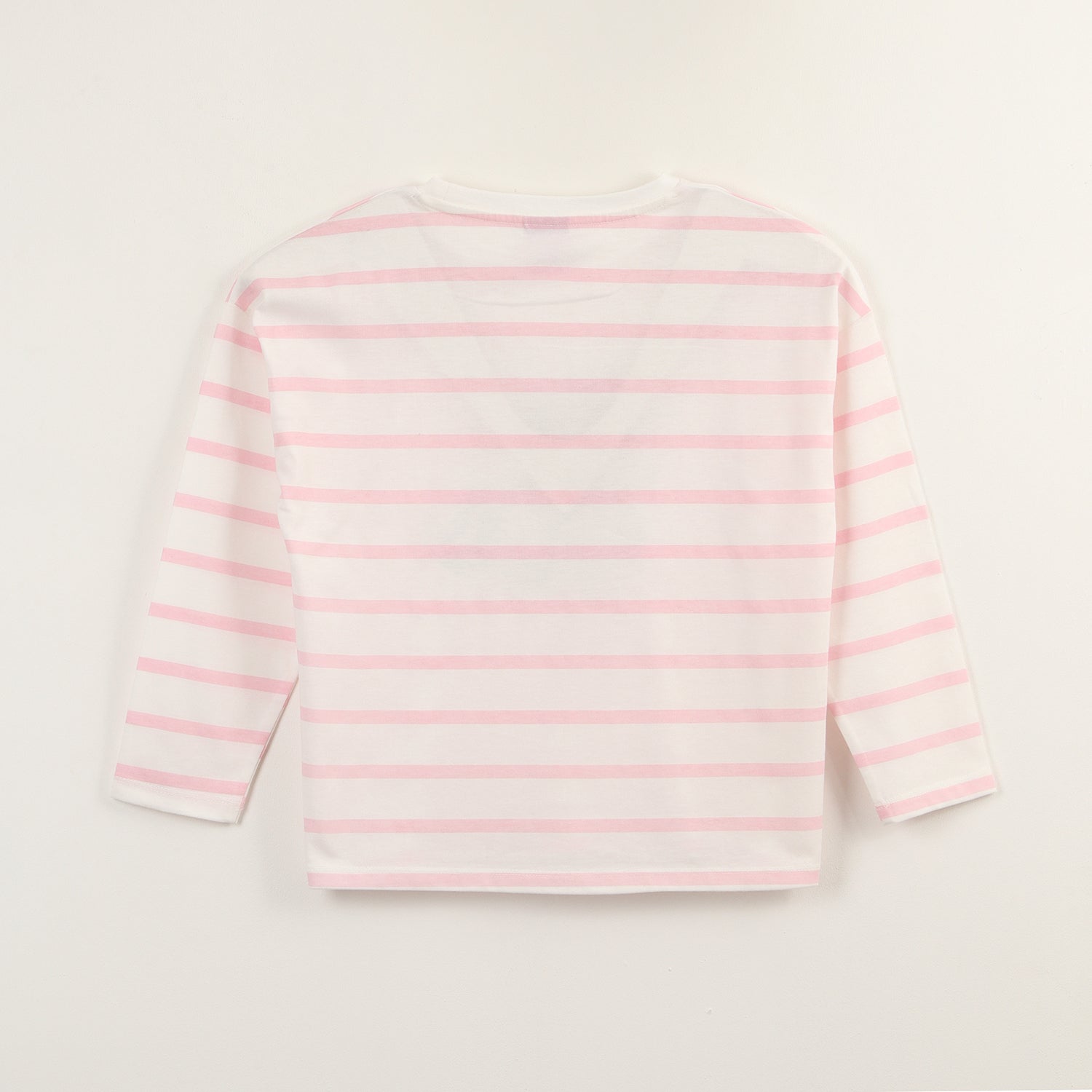 Polera Manga Larga Niña Pink Lines Blanco Unicornio