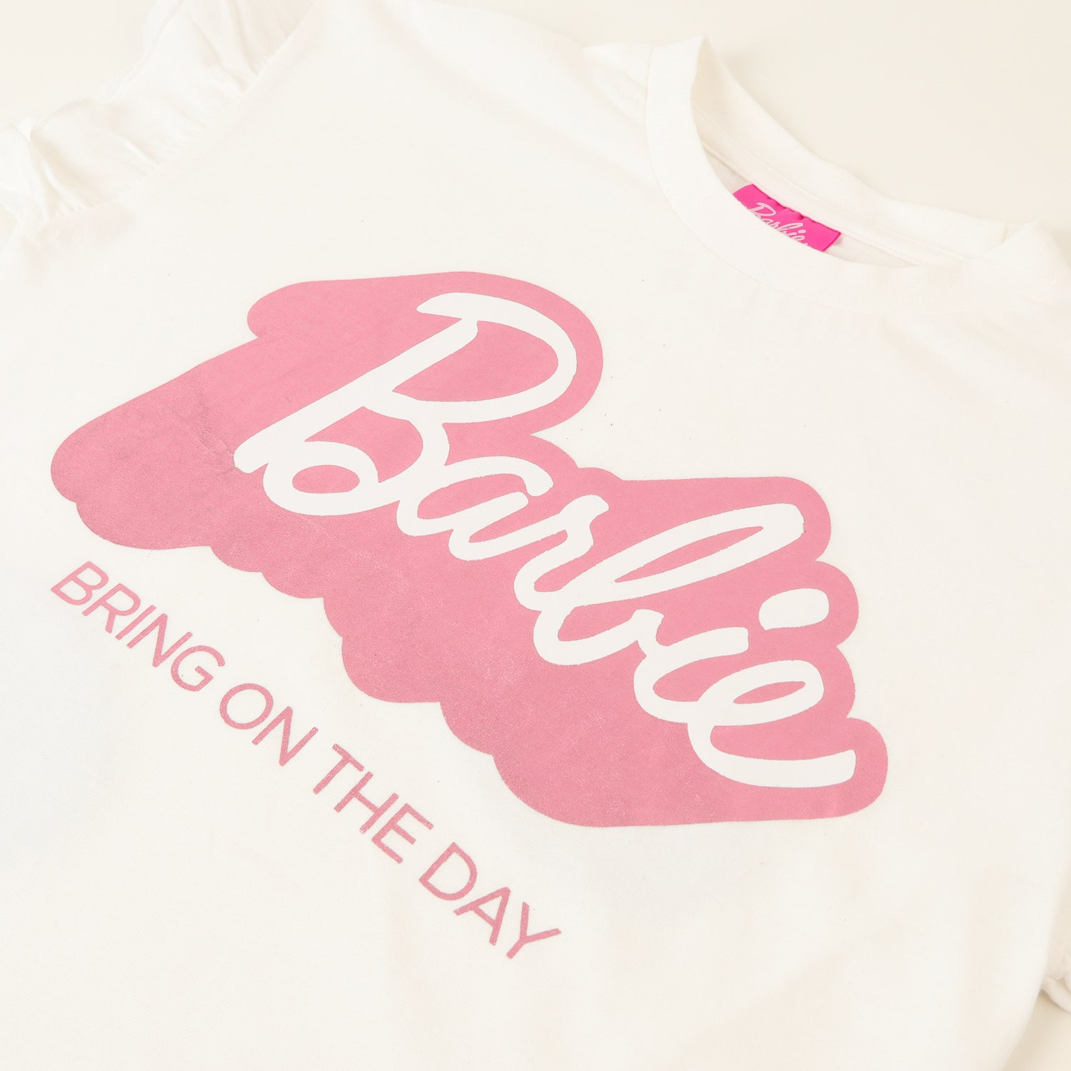 Polera Manga Corta Niña Malibu Blanco Barbie