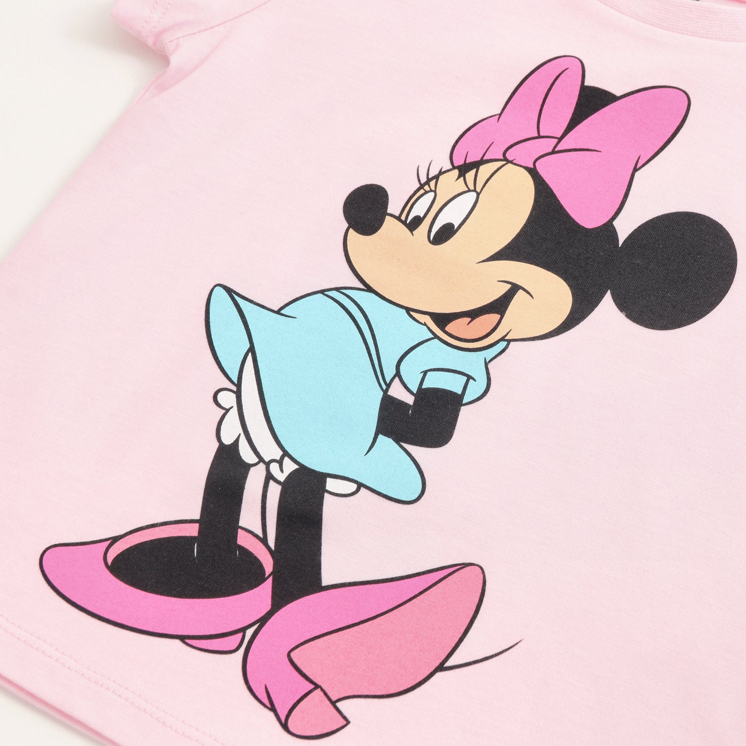 Polera Manga Corta Niña Minnie Two Sides Rosado Disney