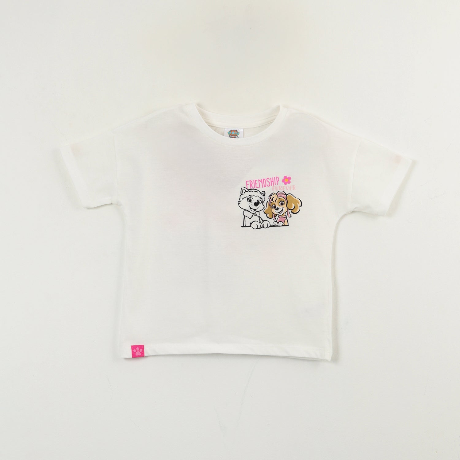 Polera Manga Corta Niña Skye Y Everest Blanco Paw Patrol