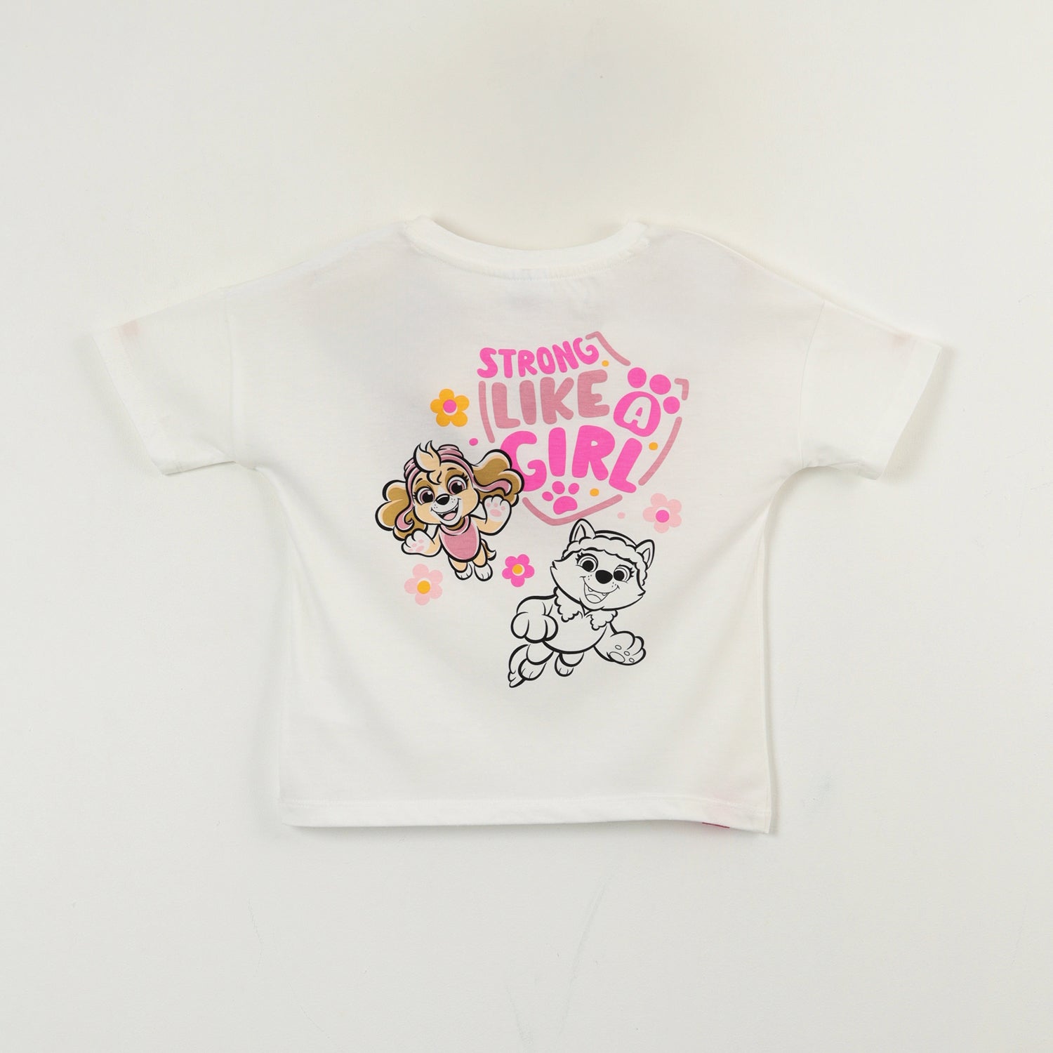 Polera Manga Corta Niña Skye Y Everest Blanco Paw Patrol