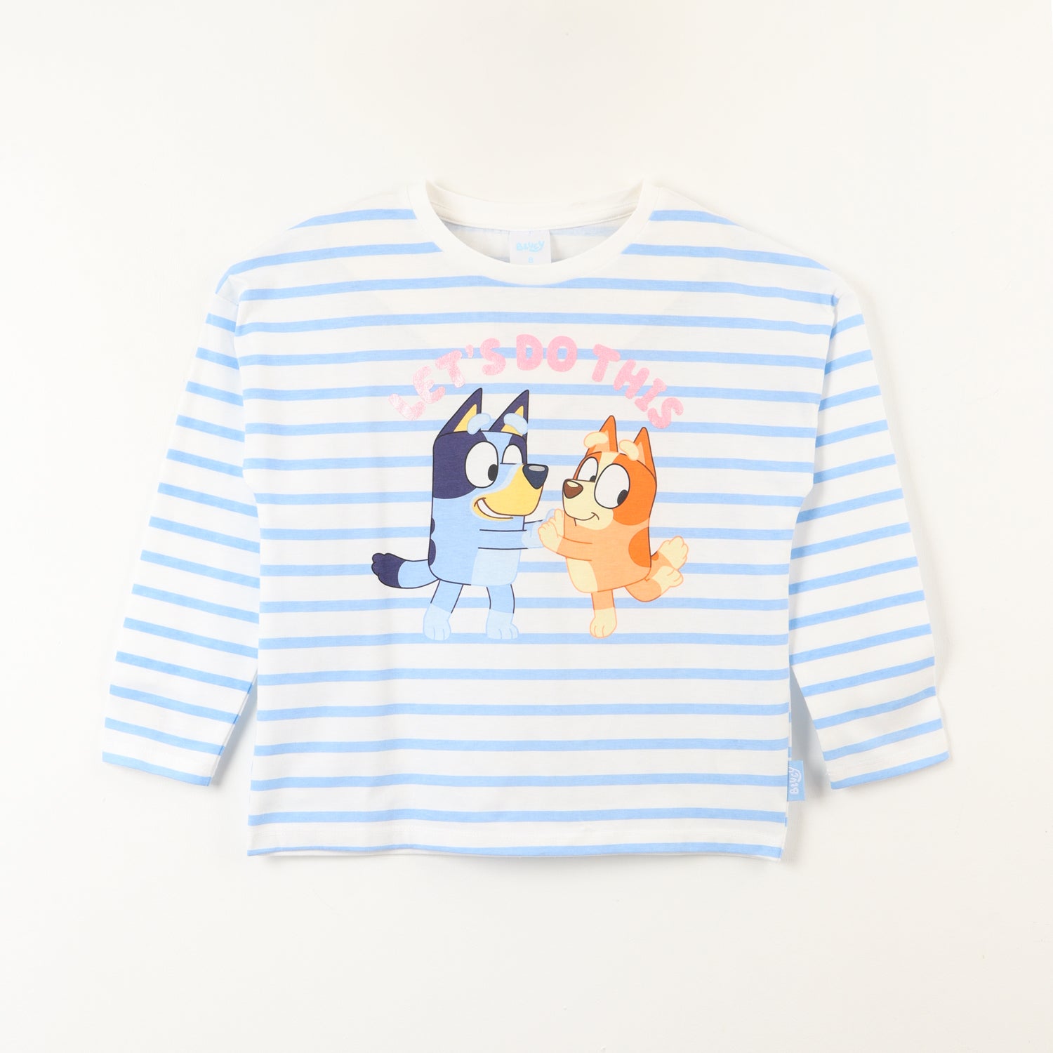 Polera Manga Larga Niña Lets Do Blanco Bingo Y Bluey