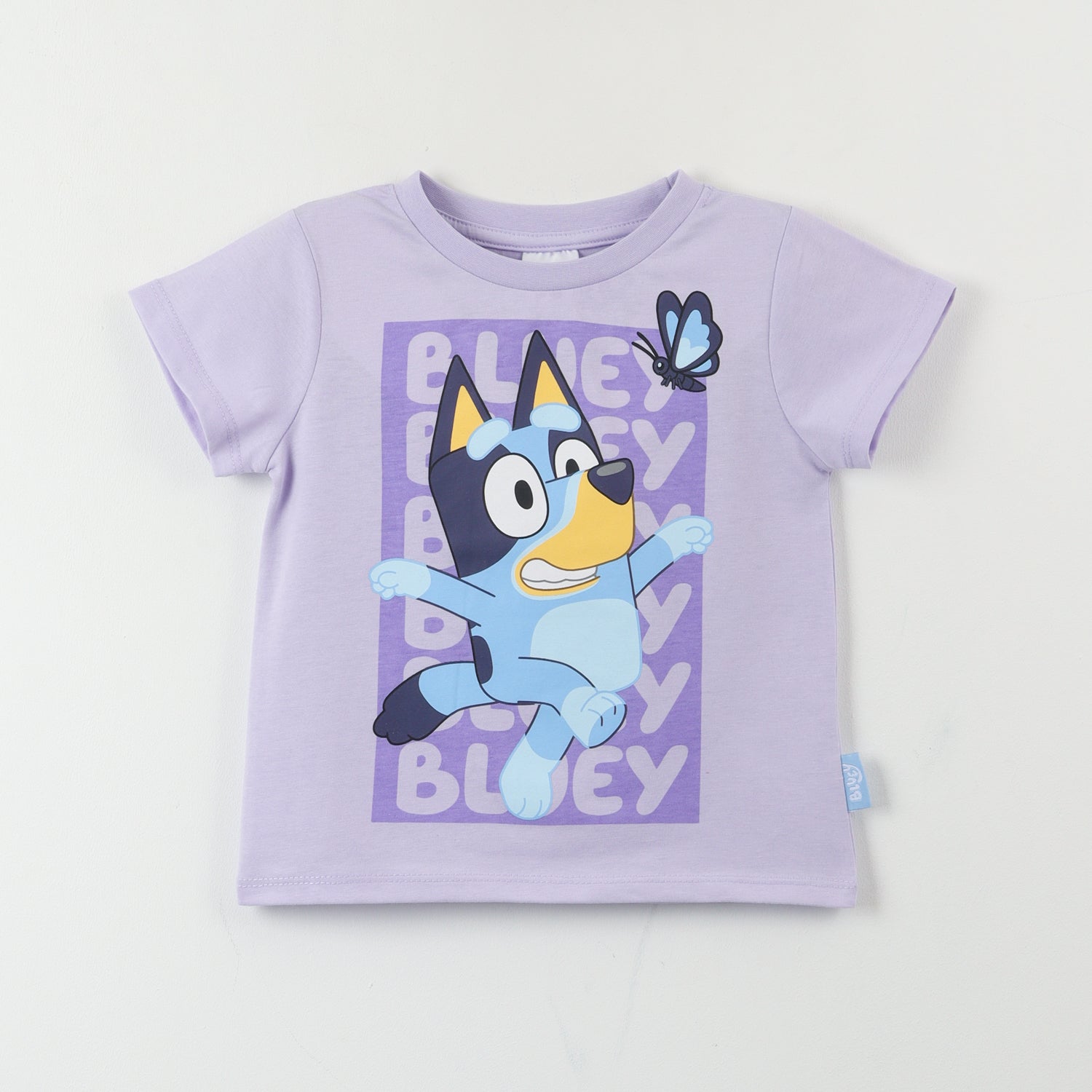Polera Manga Corta Niña Mariposa Morado Bluey
