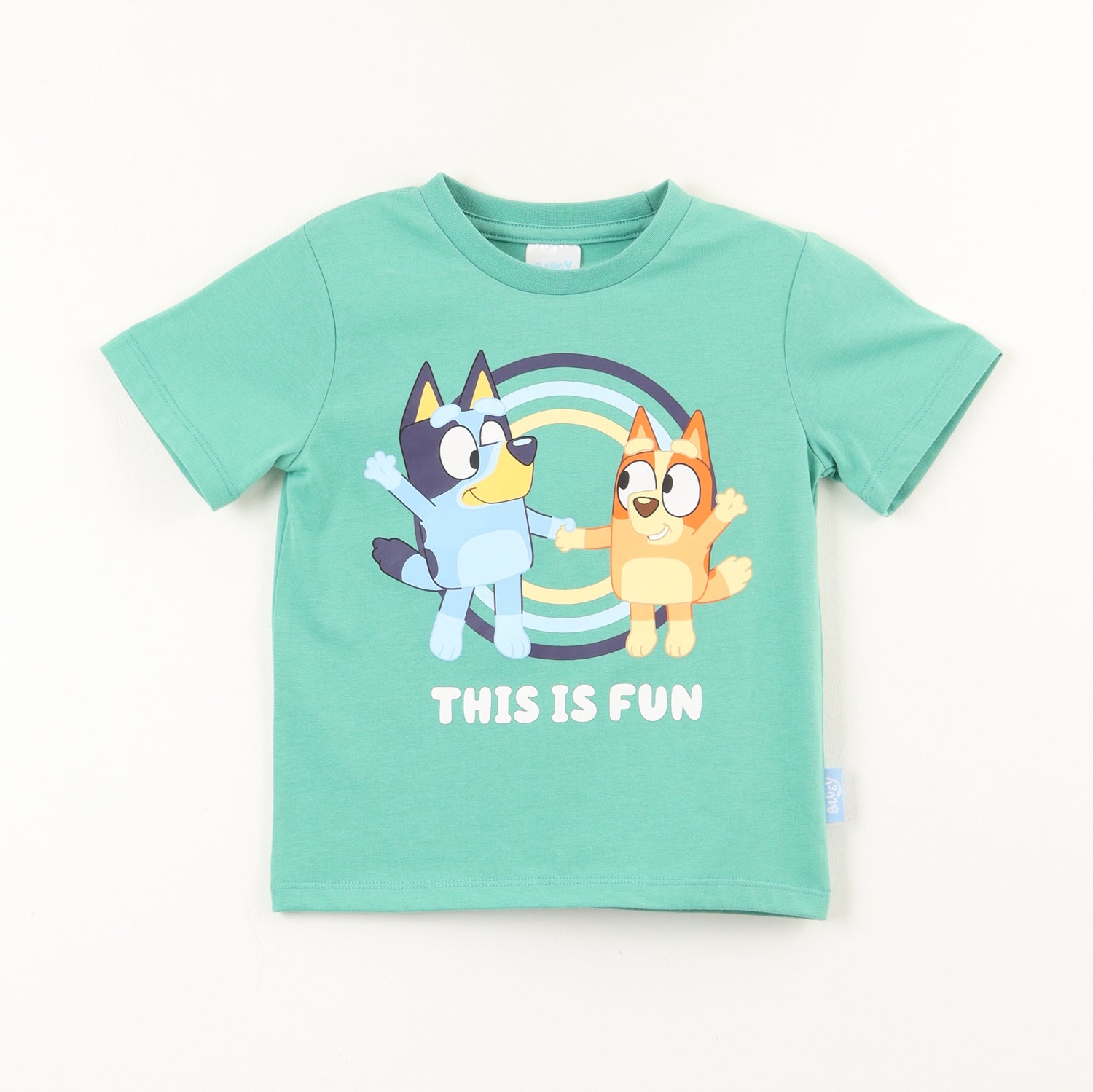 Polera Manga Corta Niño Verde Fun Bingo Y Bluey
