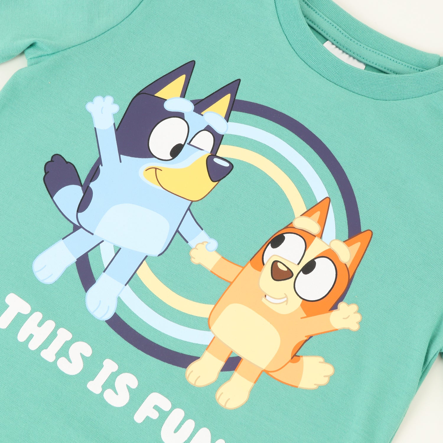 Polera Manga Corta Niño Verde Fun Bingo Y Bluey