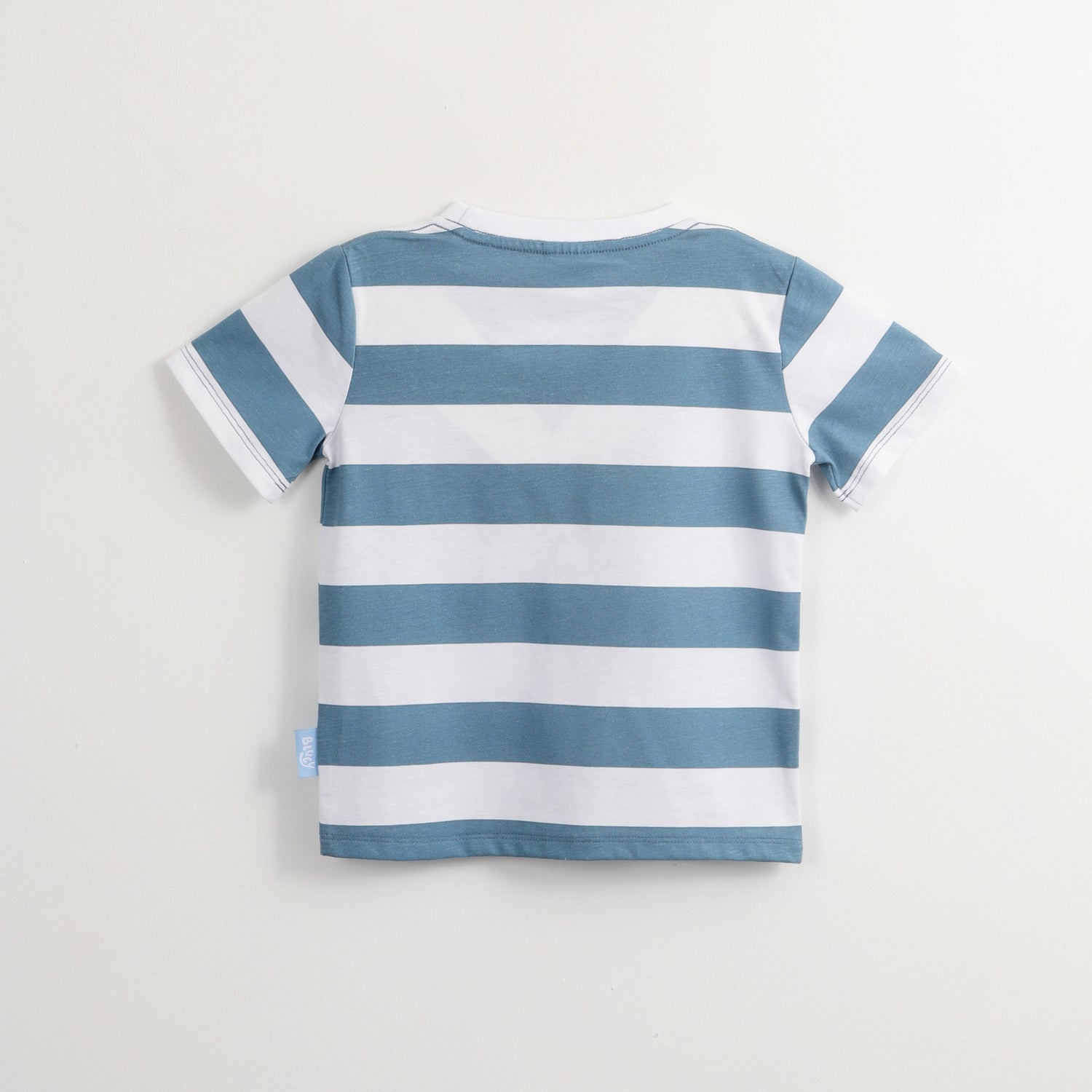 Polera Manga Corta Niño Colgando Del Bolsillo Azul Bluey