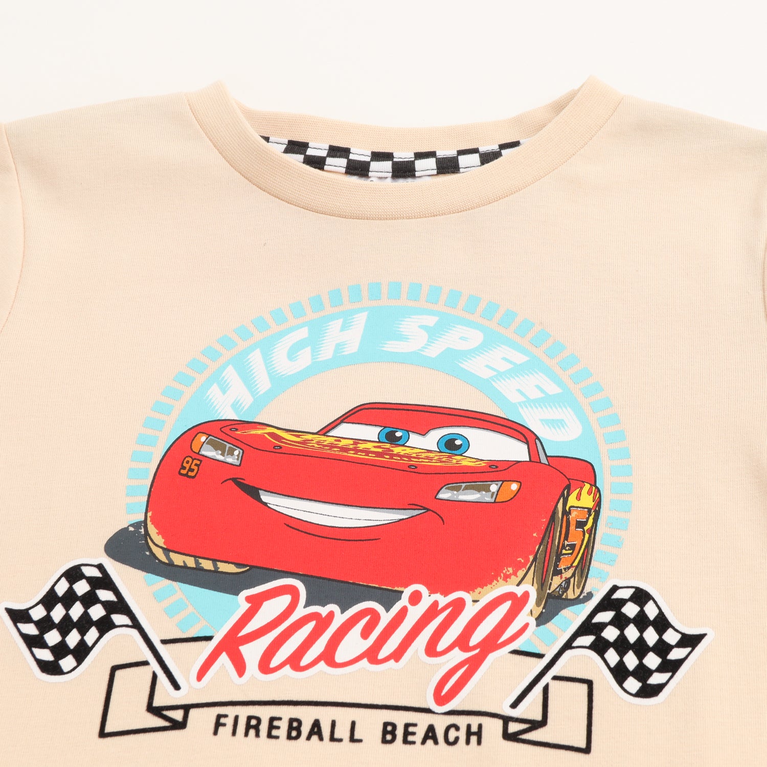 Polera Manga Corta Niño Cars Fireball Beige Disney