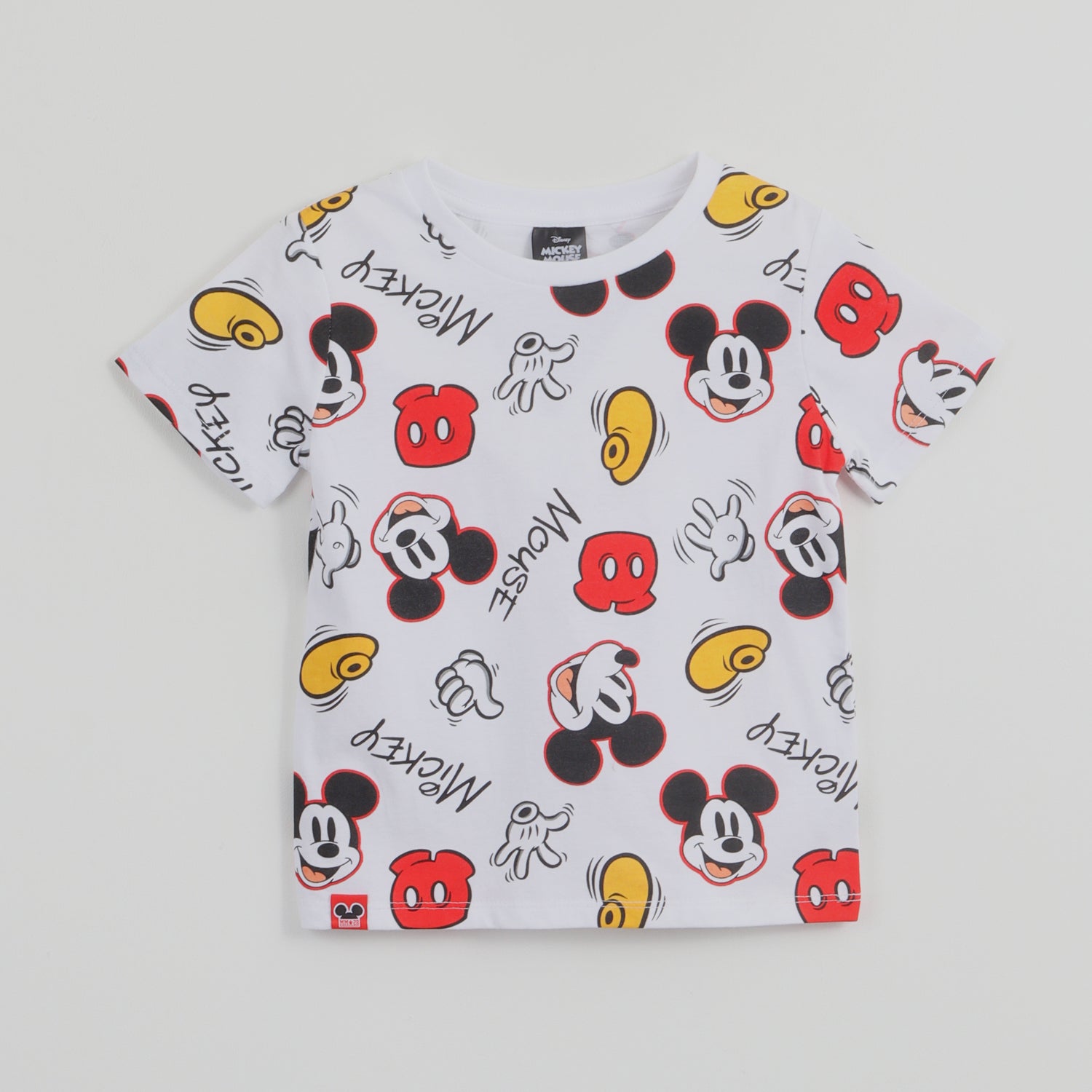 Polera Manga Corta Niño Mickey Printed Parts Blanco Disney