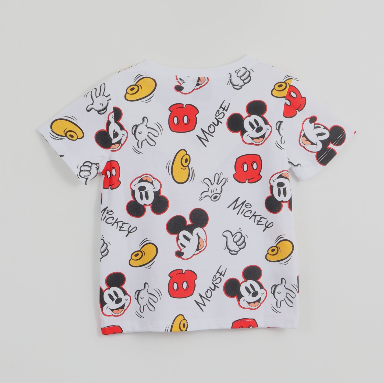 Polera Manga Corta Niño Mickey Printed Parts Blanco Disney