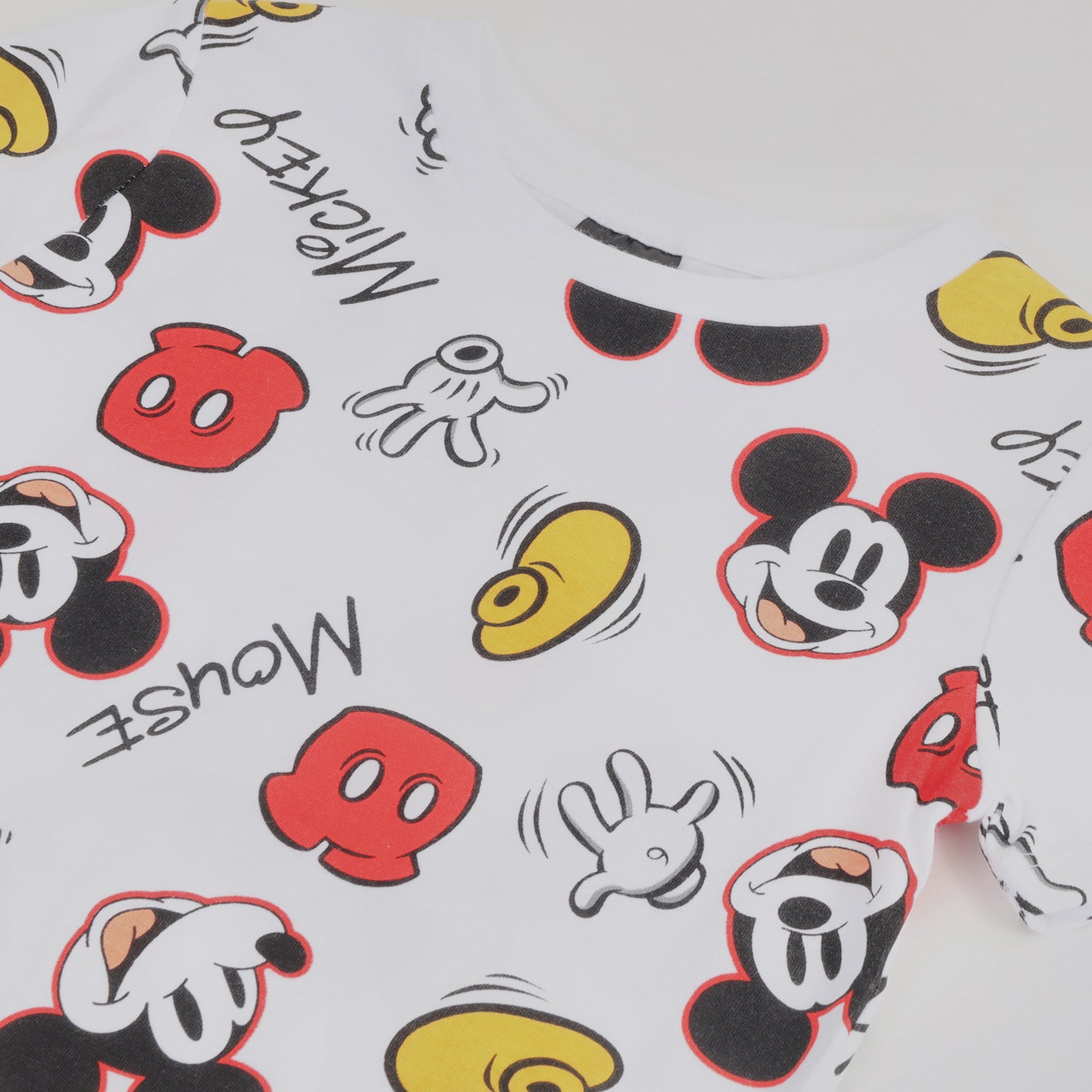 Polera Manga Corta Niño Mickey Printed Parts Blanco Disney