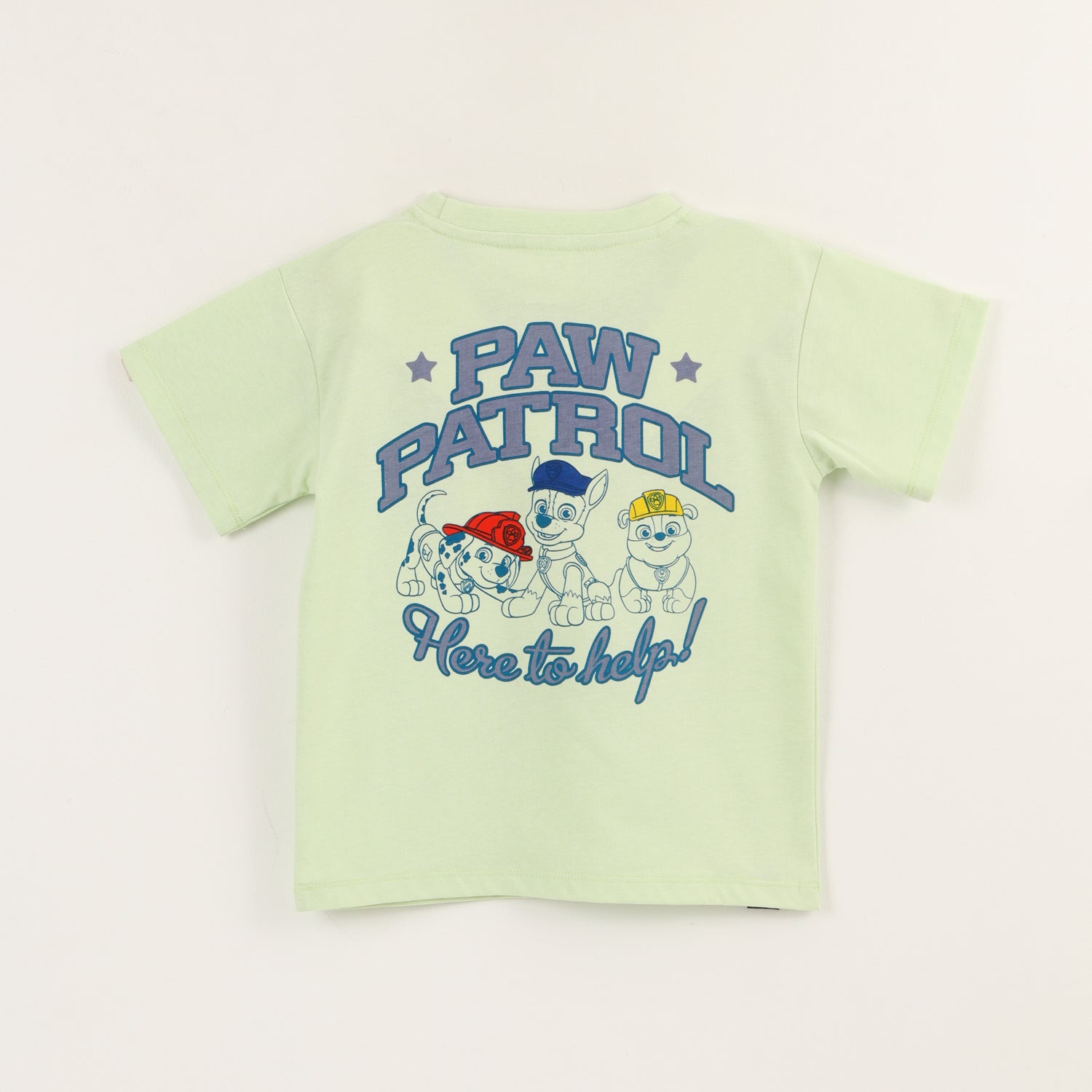 Polera Manga Corta Niño Team Back Verde Paw Patrol