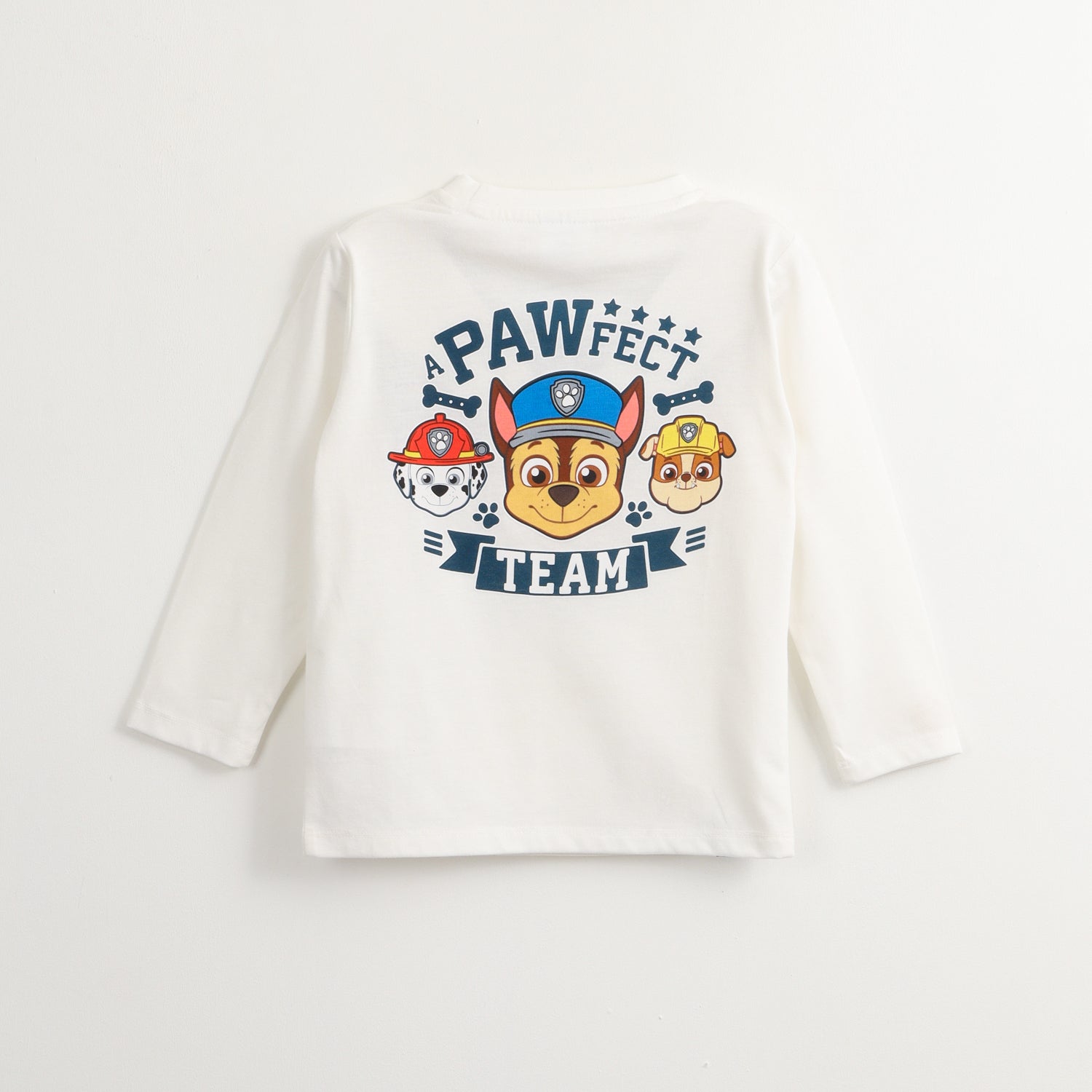 Polera Manga Larga Niño Chase Team Blanco Paw Patrol