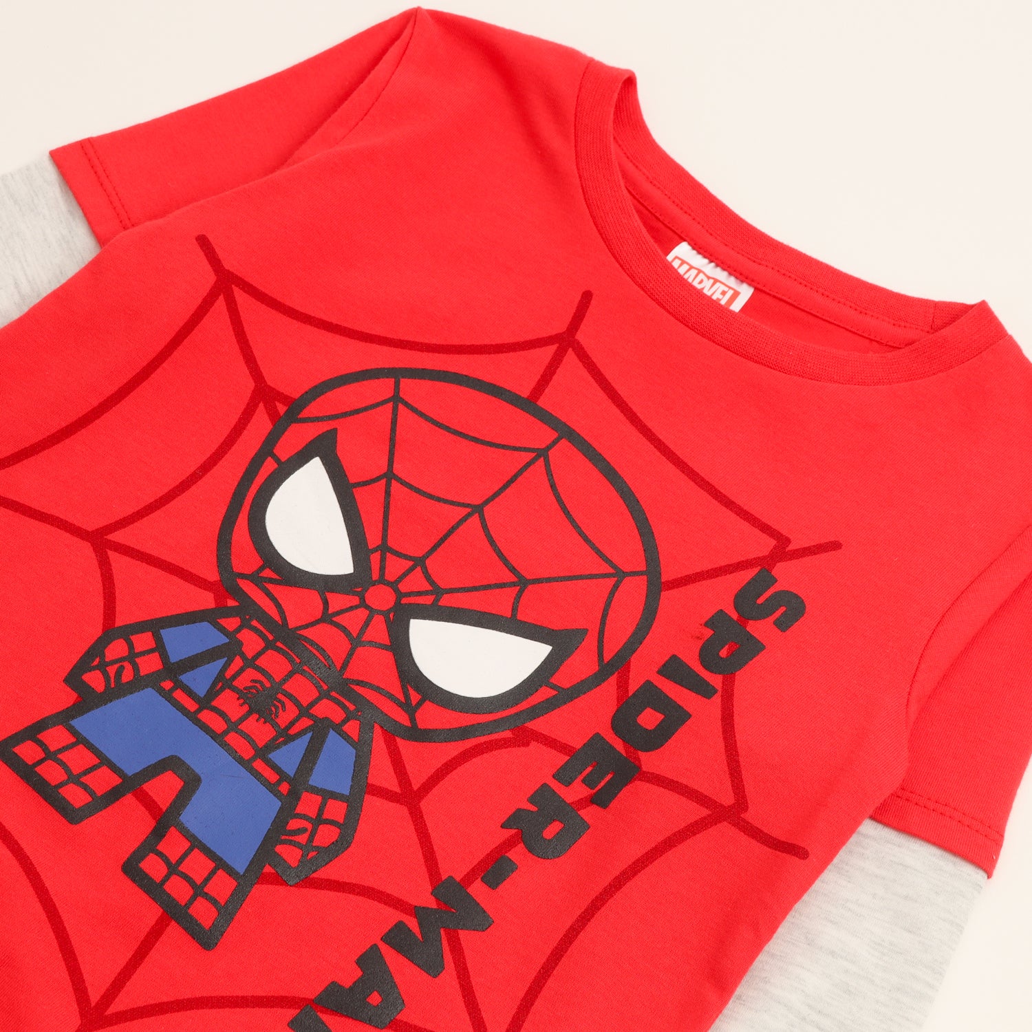 Polera Manga Larga Niño Spiderman Doble Manga Rojo Marvel