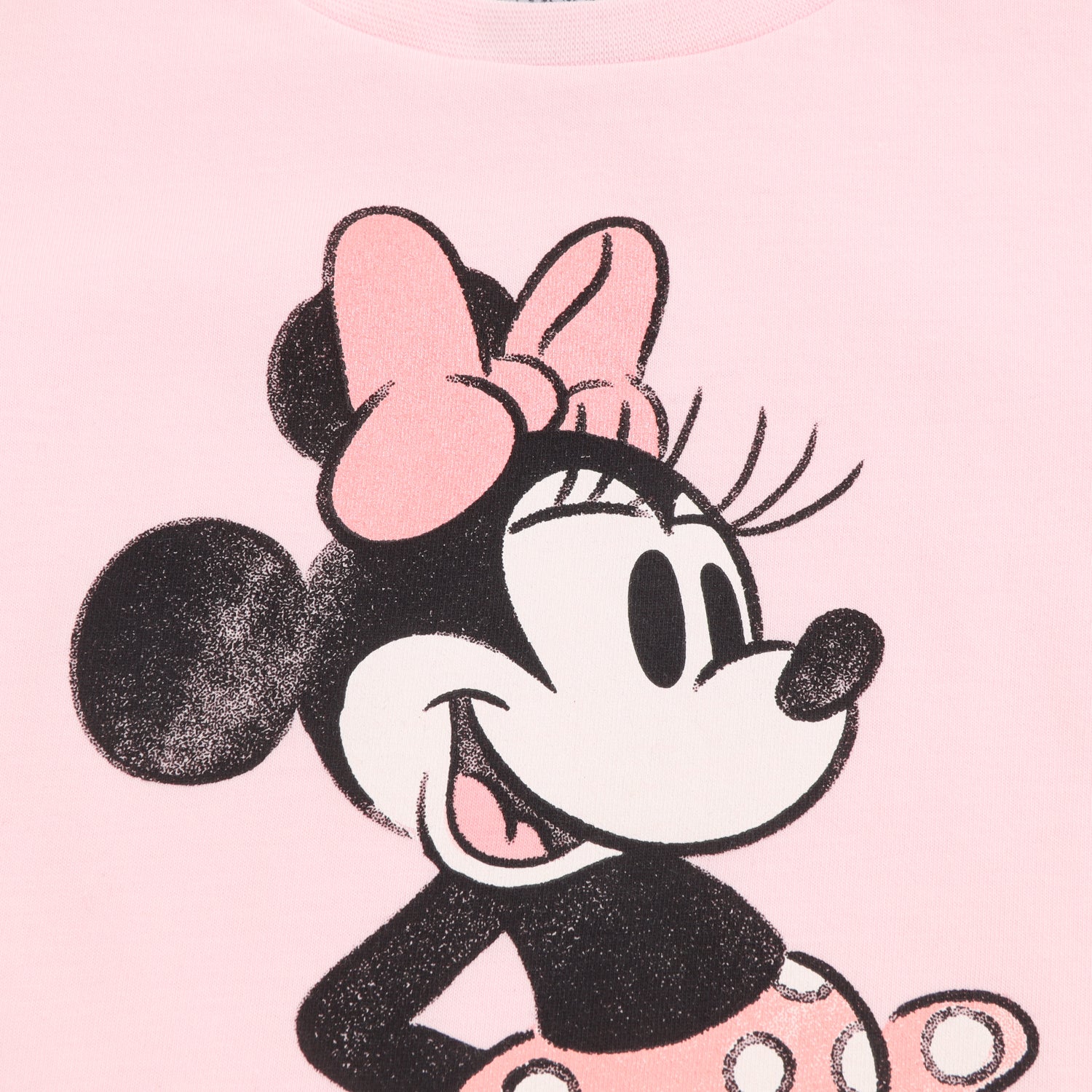 Polera Manga Corta Niña Minnie Classic Print Rosado Disney