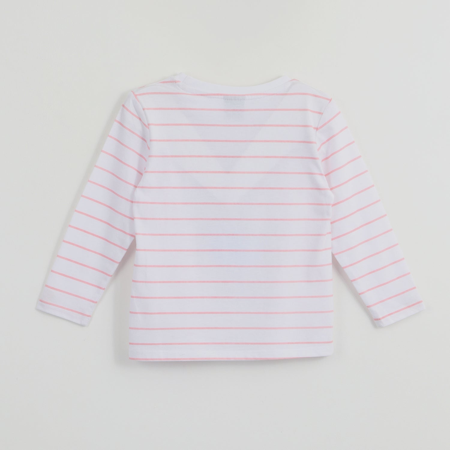 Polera Manga Larga Niña Minnie Rayas Blanco Disney