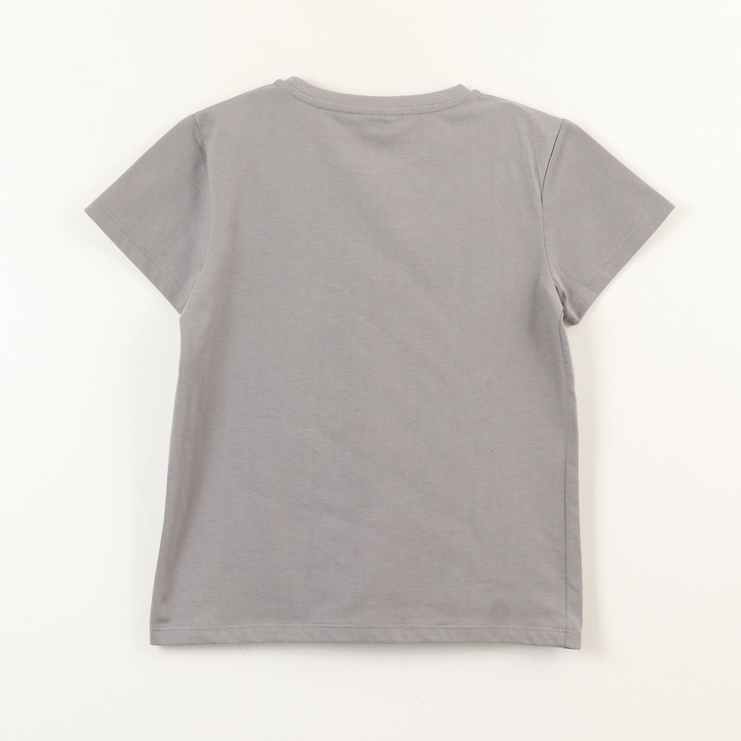 Polera Manga Corta Niña Minnie Lentejuelas Moño Gris Disney