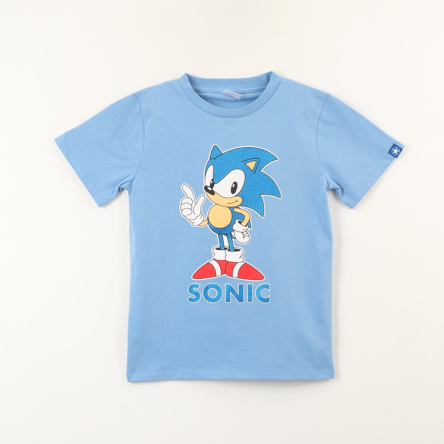 Polera Manga Corta Niño Pose Azul Sonic