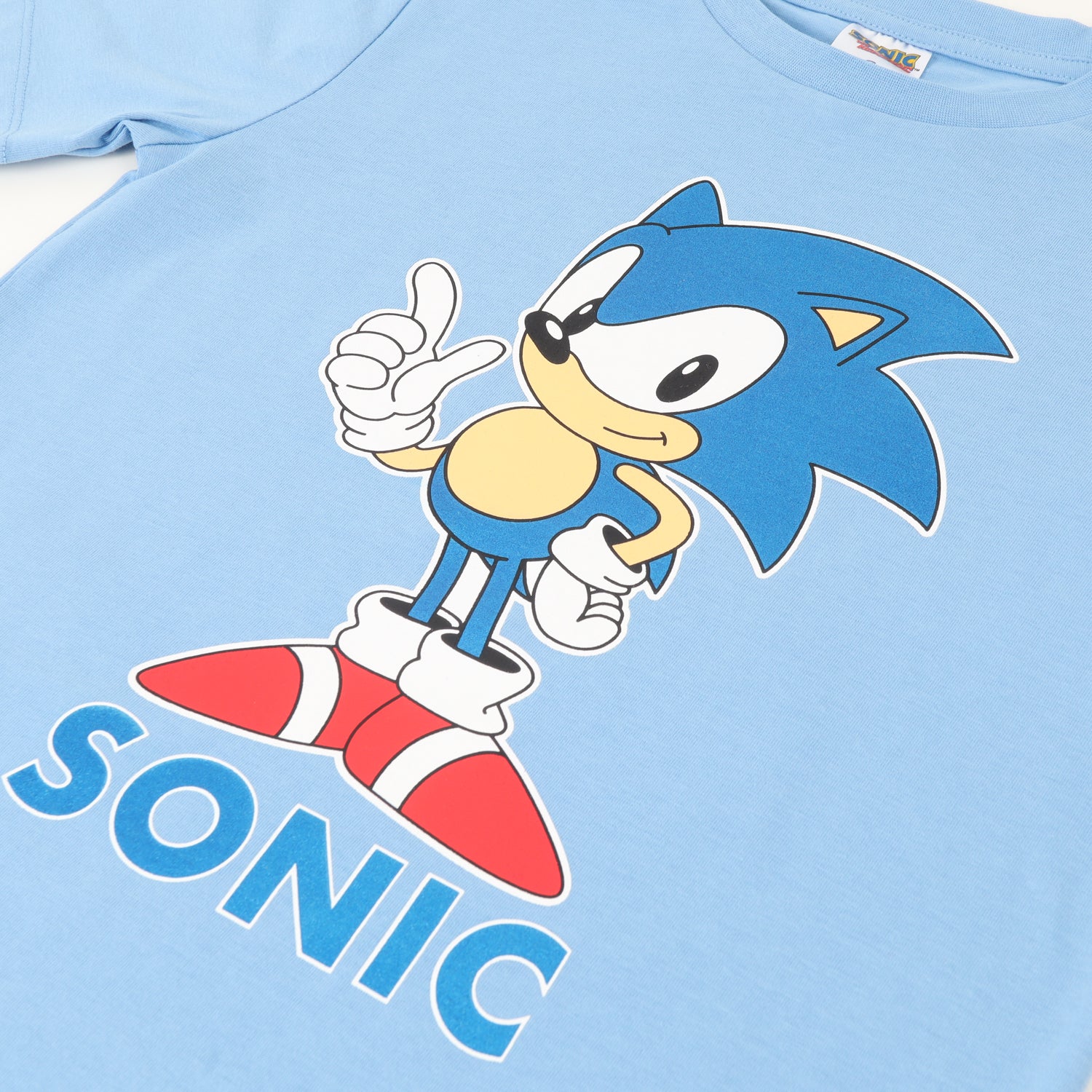 Polera Manga Corta Niño Pose Azul Sonic