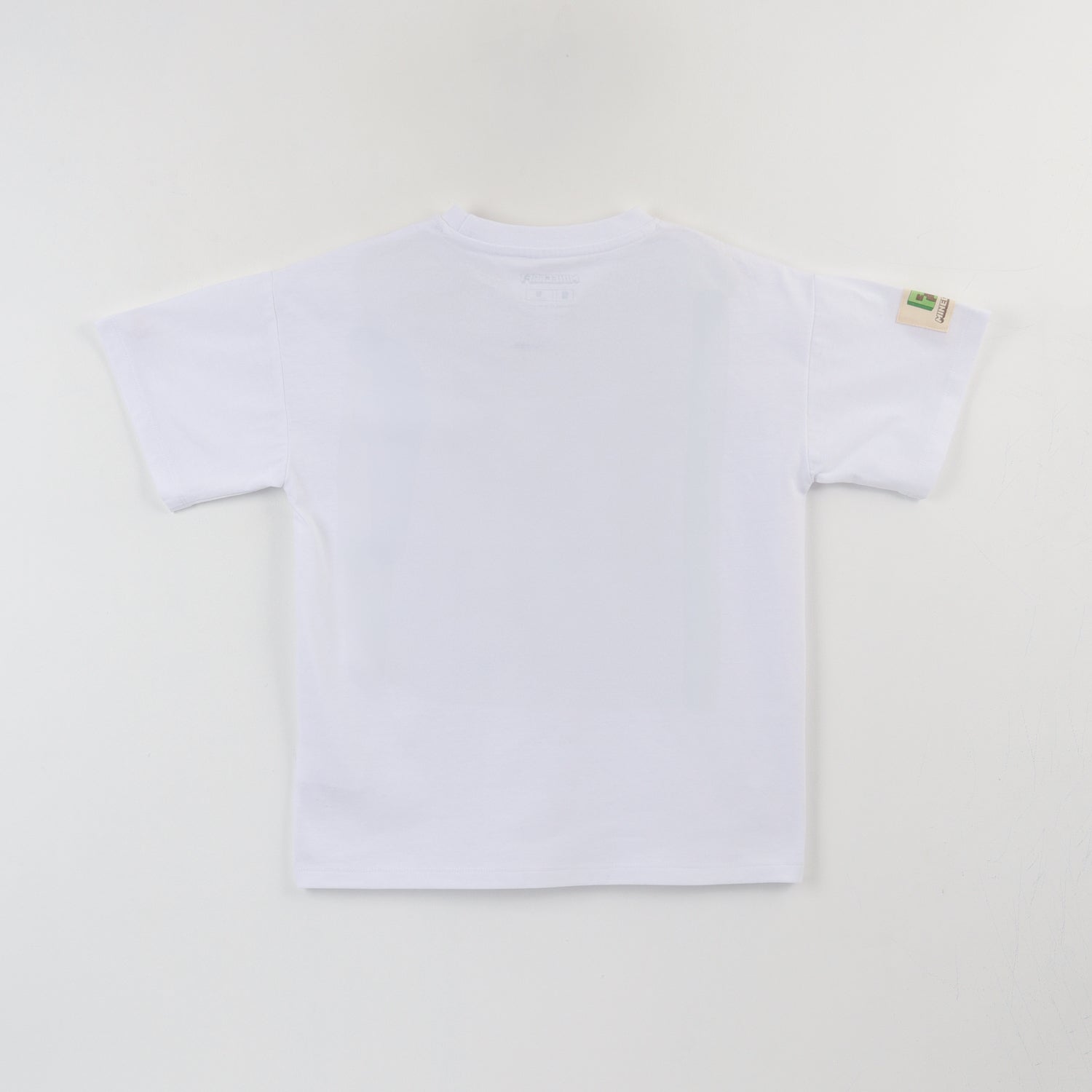 Polera Manga Corta Niño Creeper Blanco Minecraft