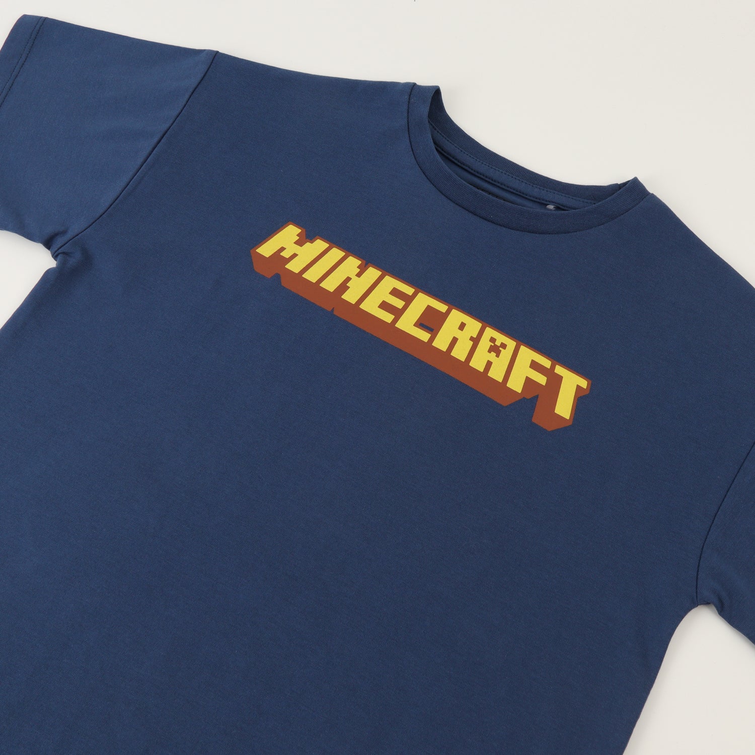 Polera Manga Corta Niño Creepers On The Back Azul Minecraft