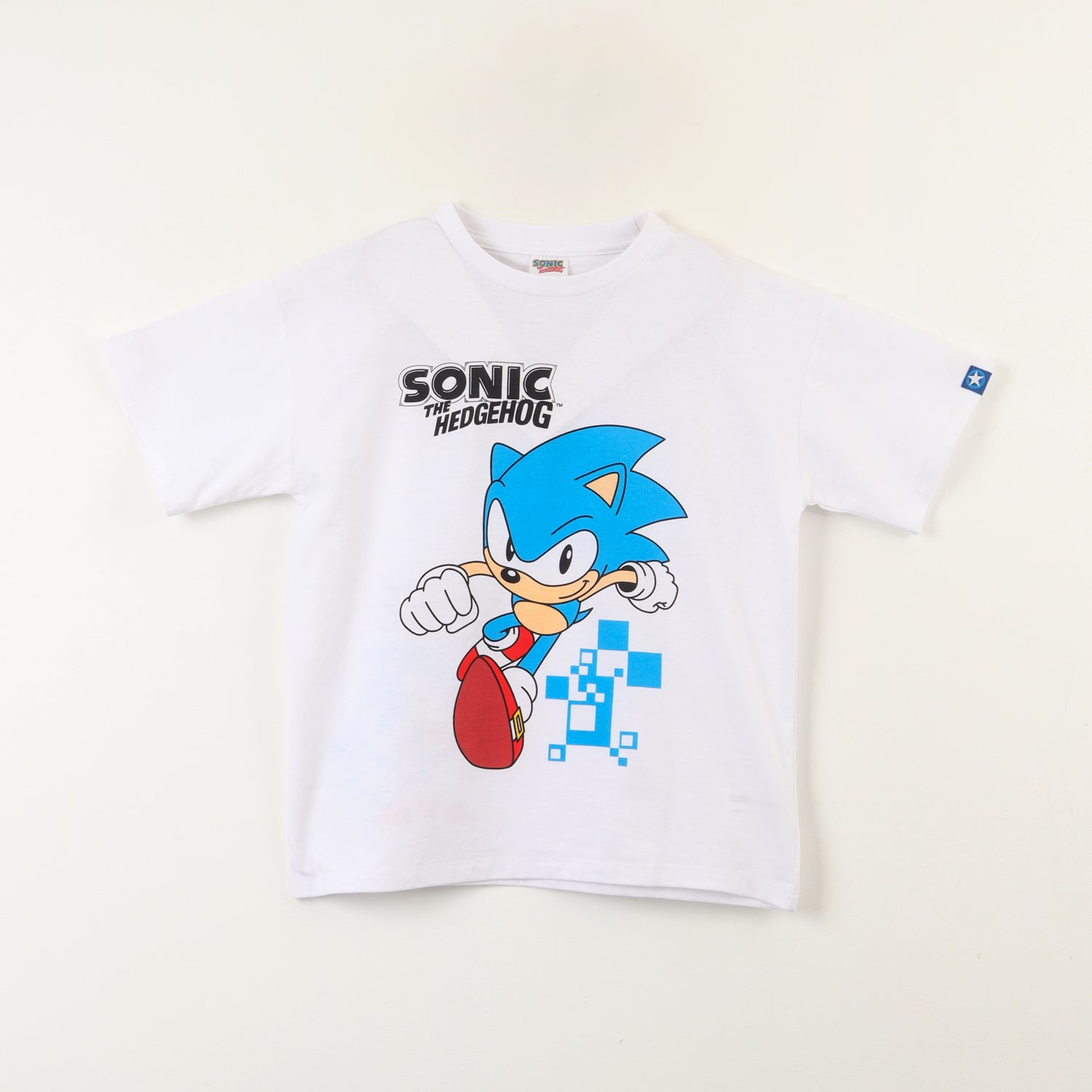 Polera Manga Corta Niño Running Blanco Sonic