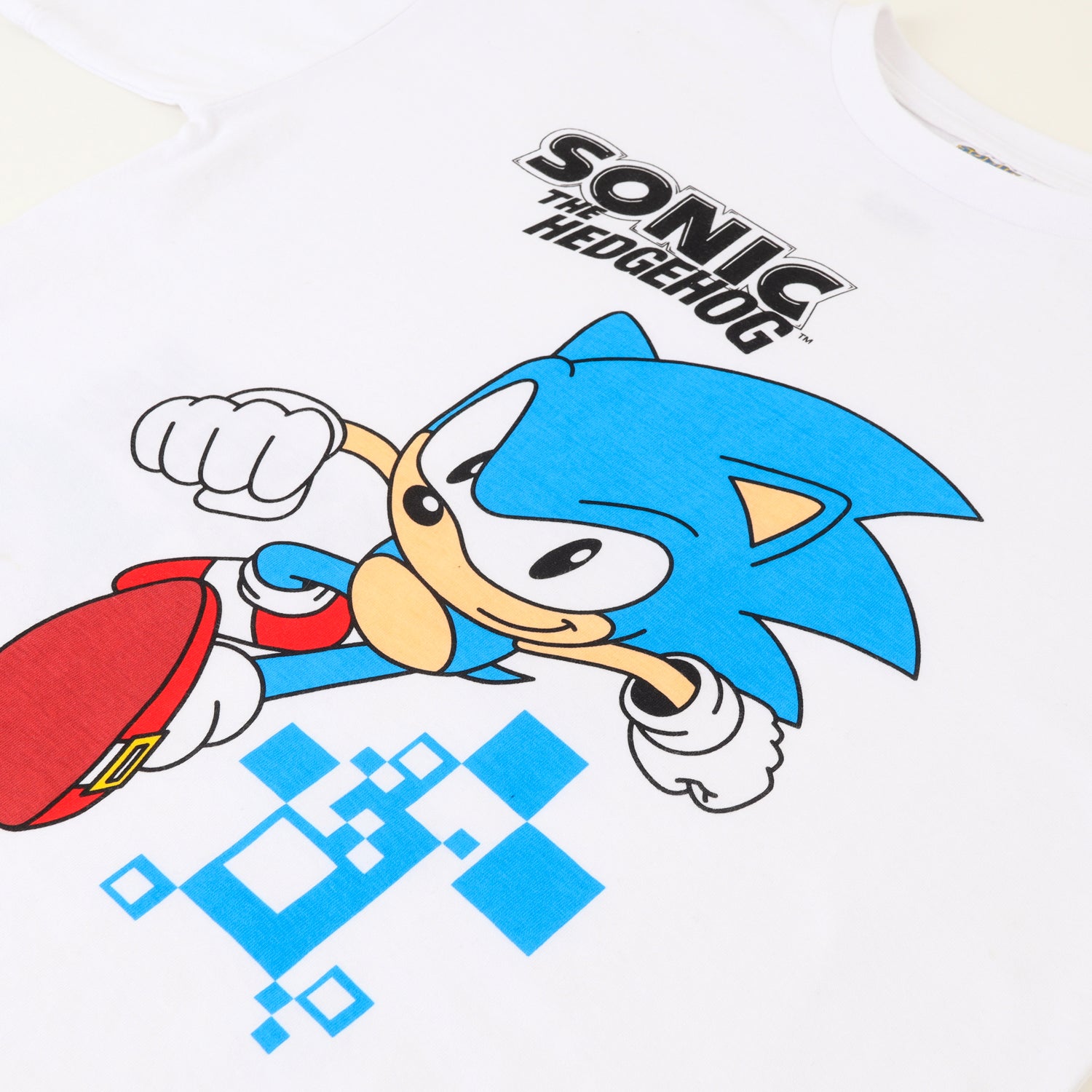 Polera Manga Corta Niño Running Blanco Sonic