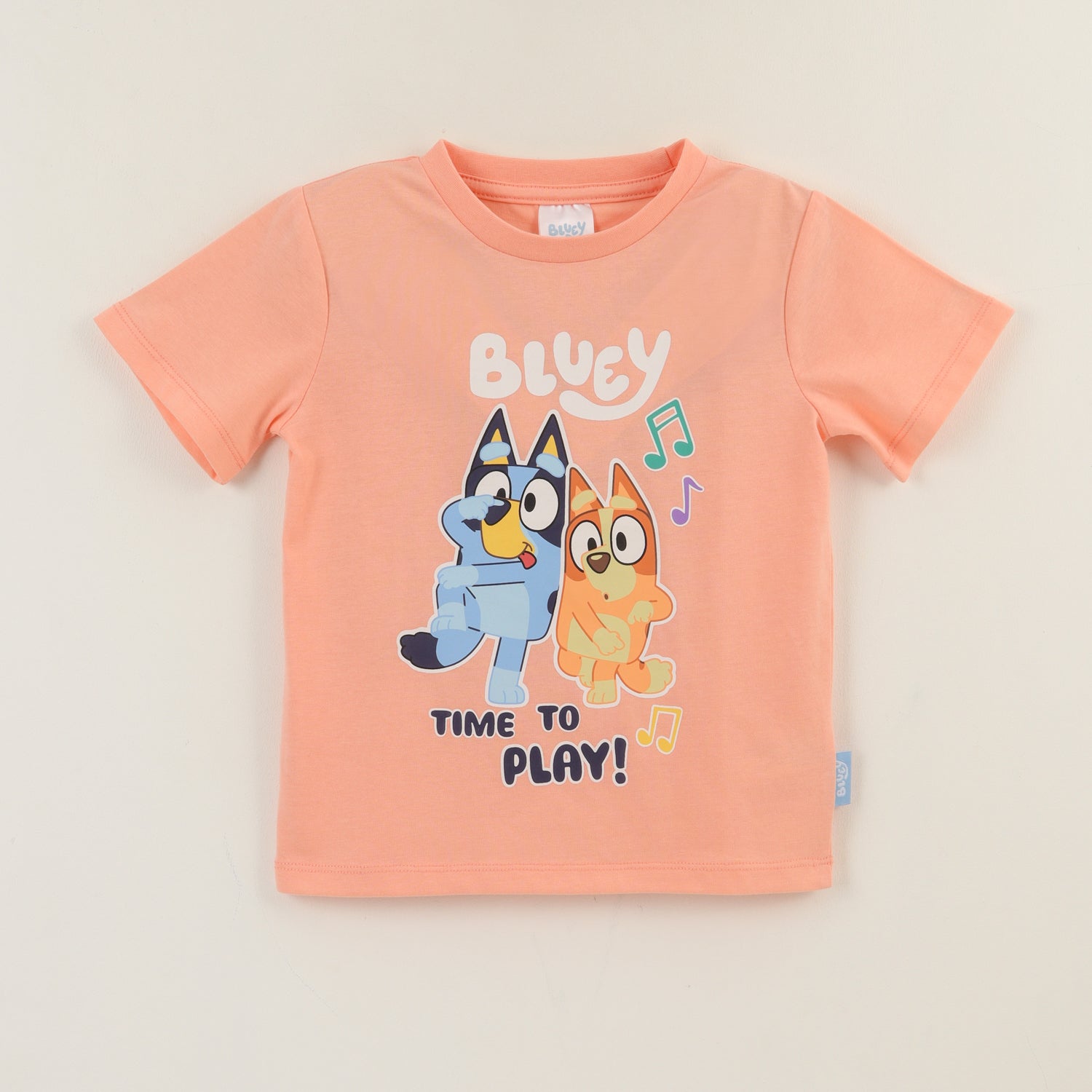Polera Manga Corta Niño Damasco Bluey & Bingo Bluey