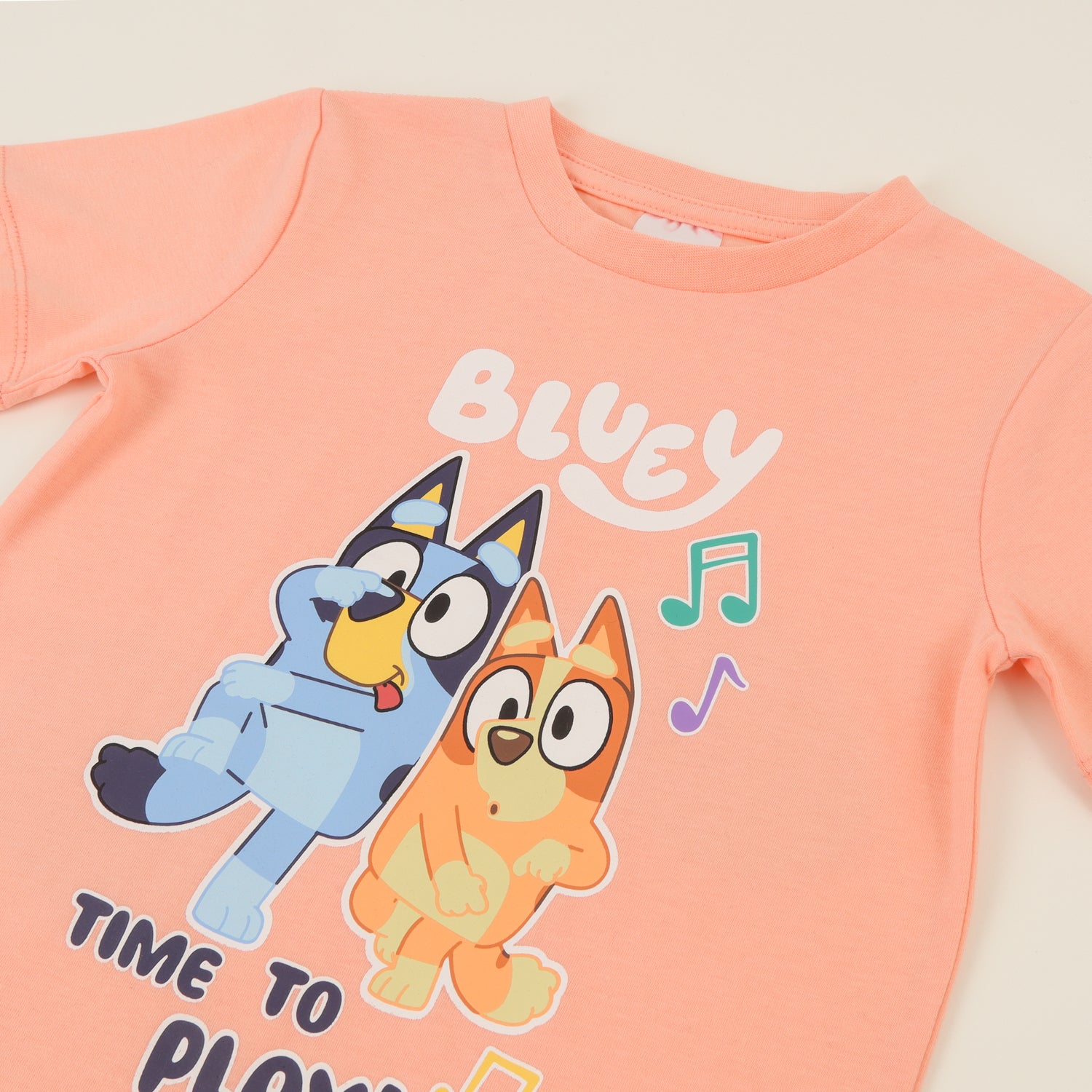 Polera Manga Corta Niño Damasco Bingo & Bluey