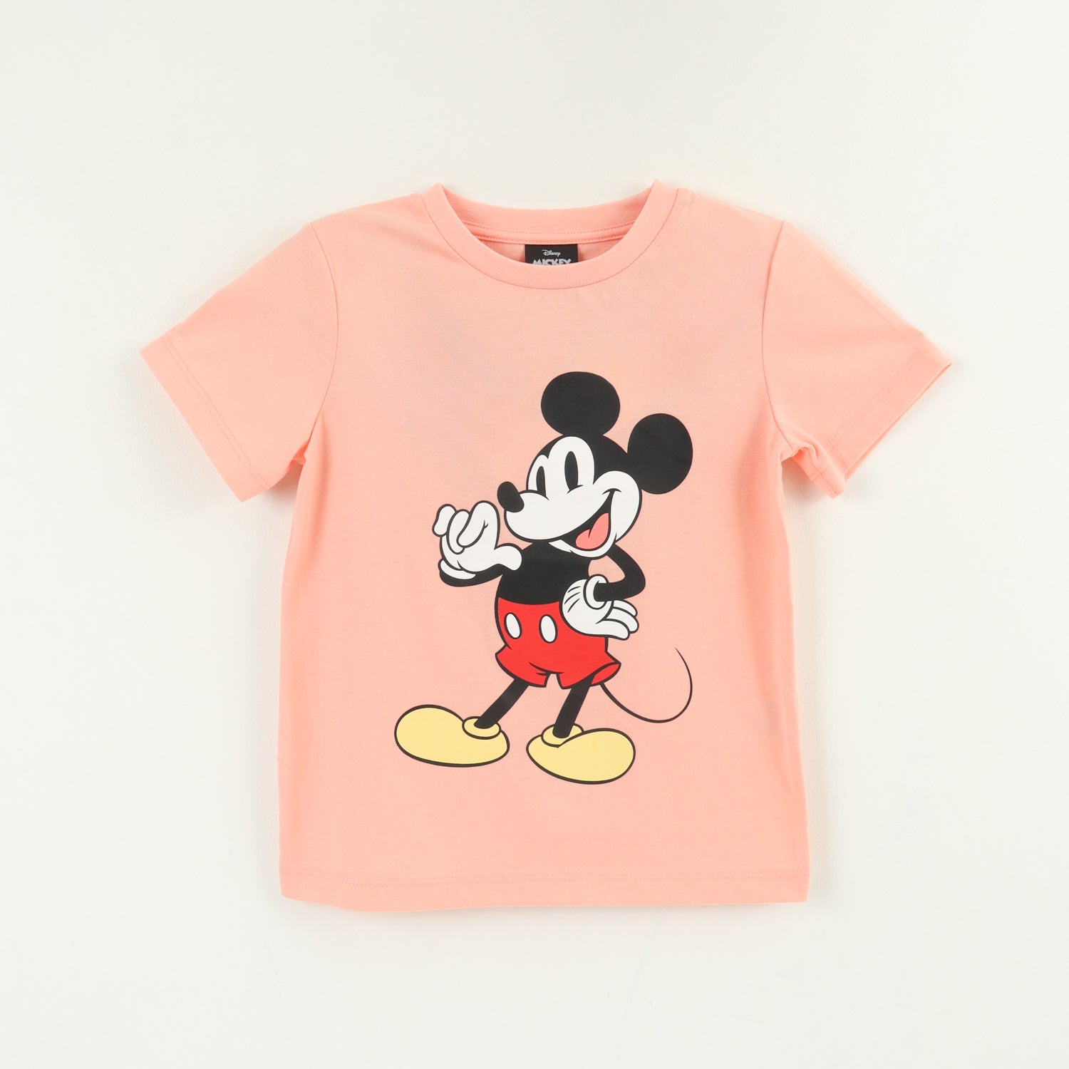 Polera Manga Corta Niño Damasco Back Print Mickey Disney