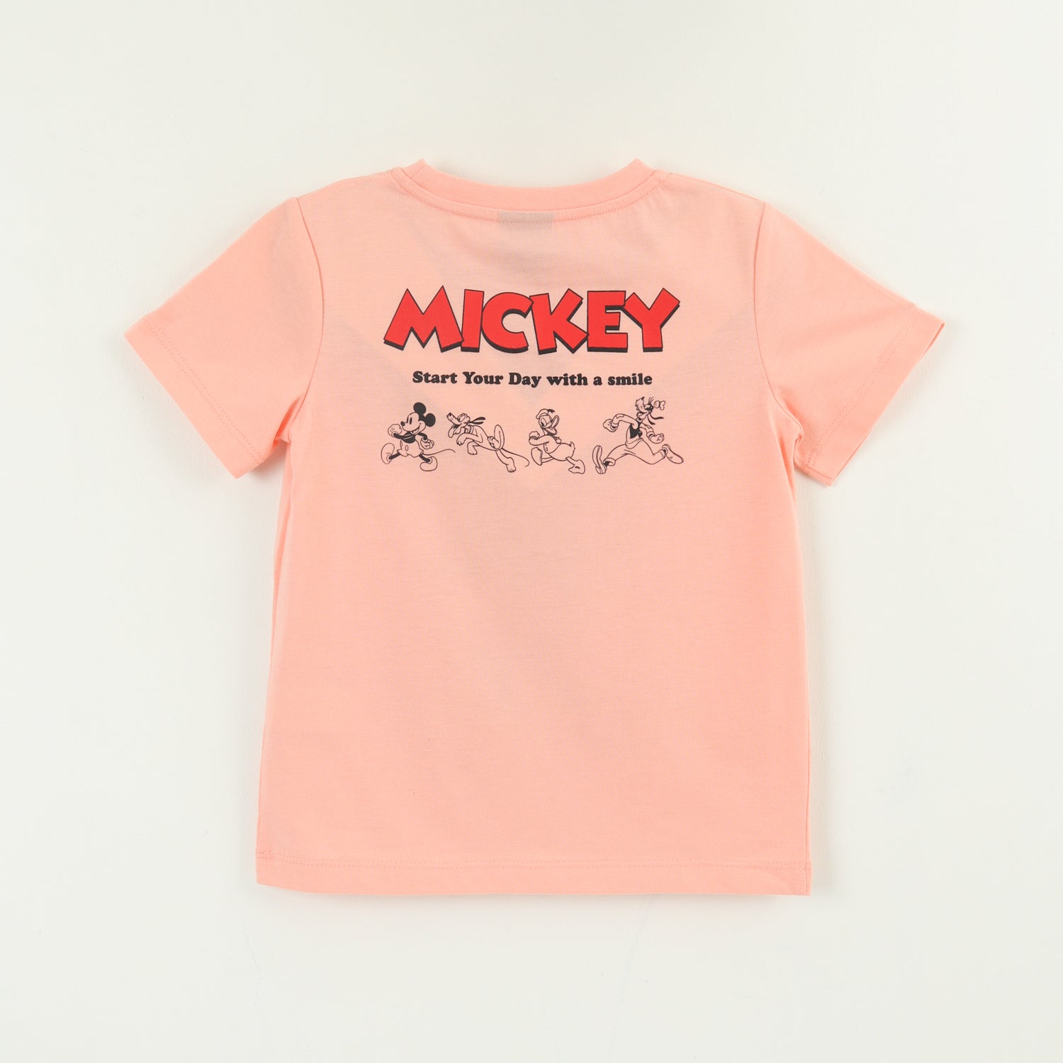 Polera Manga Corta Niño Damasco Back Print Mickey Disney