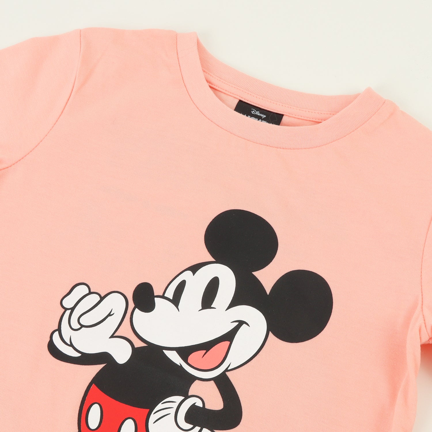 Polera Manga Corta Niño Damasco Back Print Mickey Disney