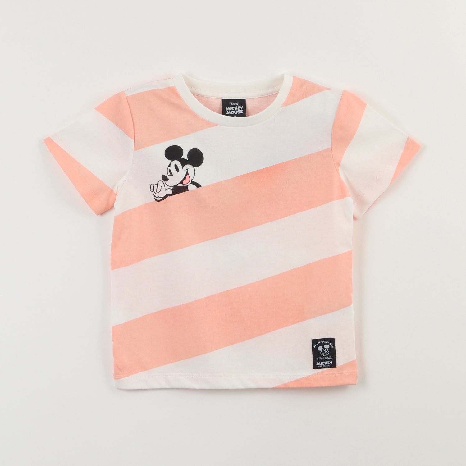 Polera Manga Corta Niño Crudo Estampado Mickey Disney