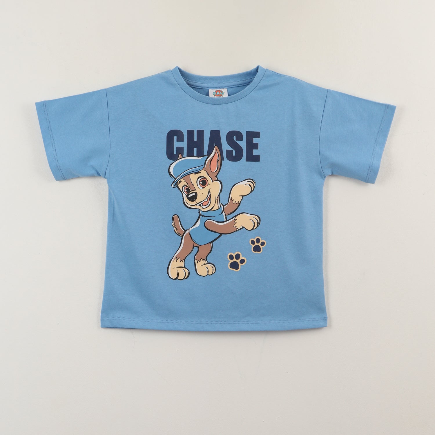 Polera Manga Corta Niño Azul Chase Jump Paw Patrol