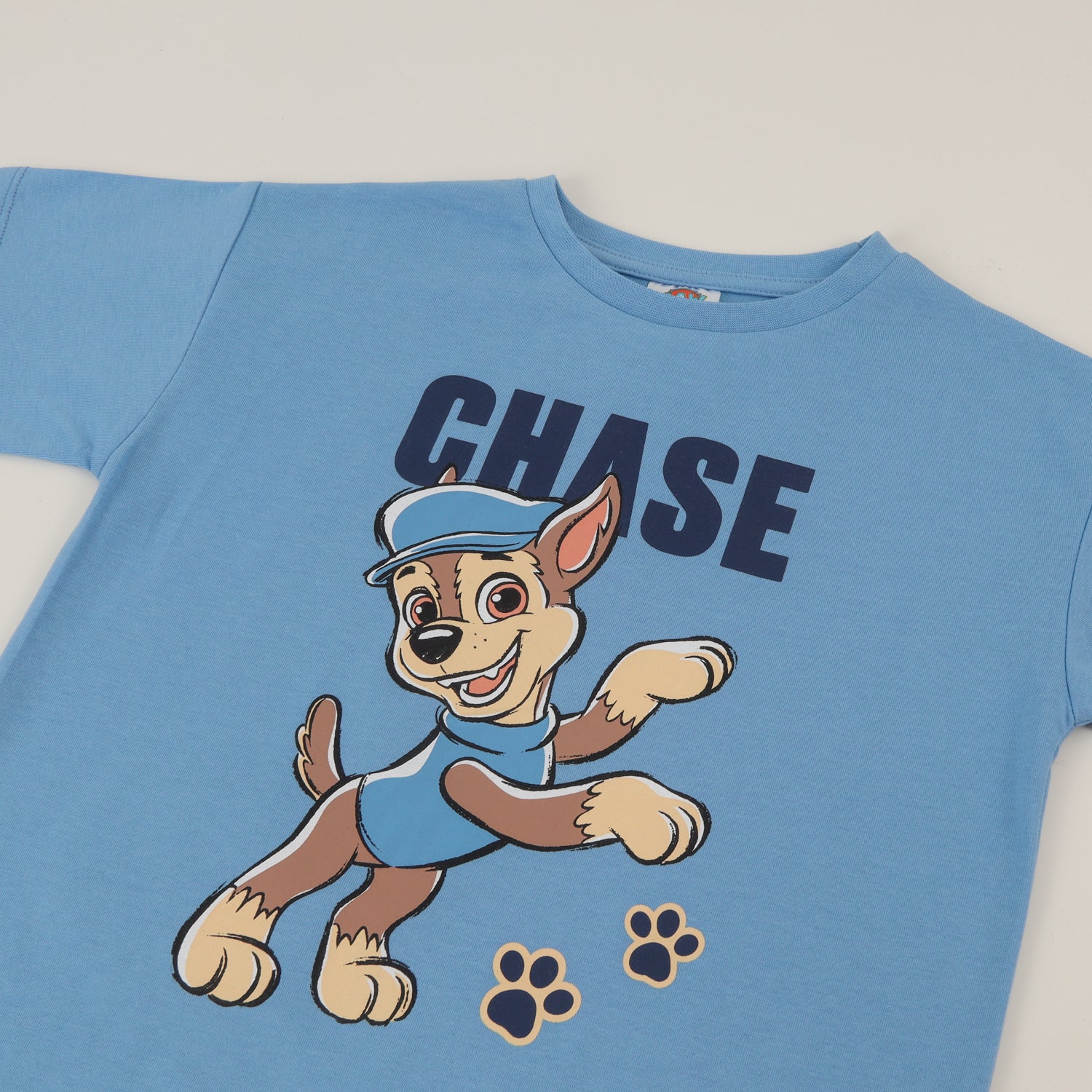 Polera Manga Corta Niño Azul Chase Jump Paw Patrol